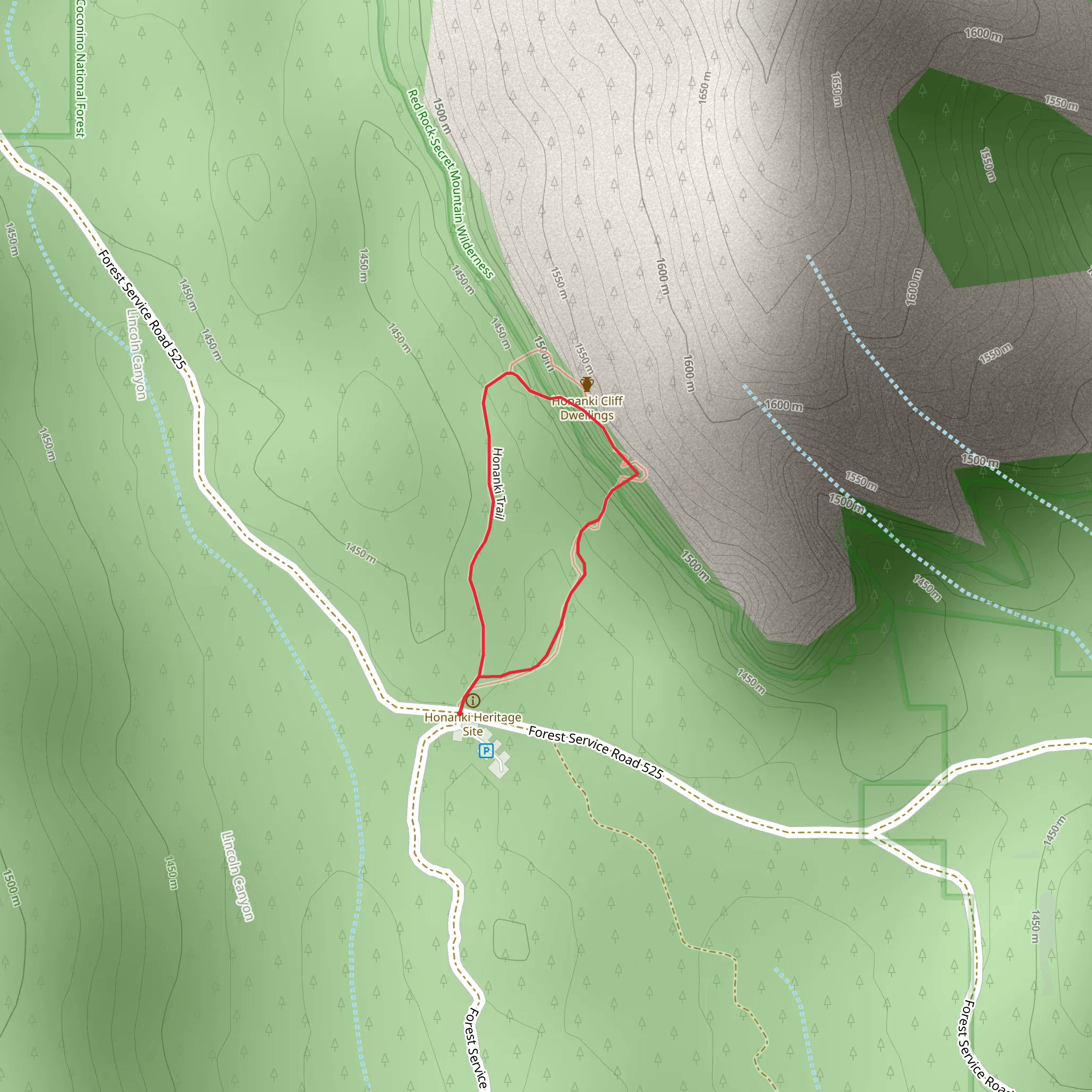 Honanki Loop Trail mobile static map