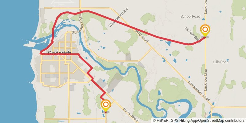 Waterfront Trail stage 72 Map