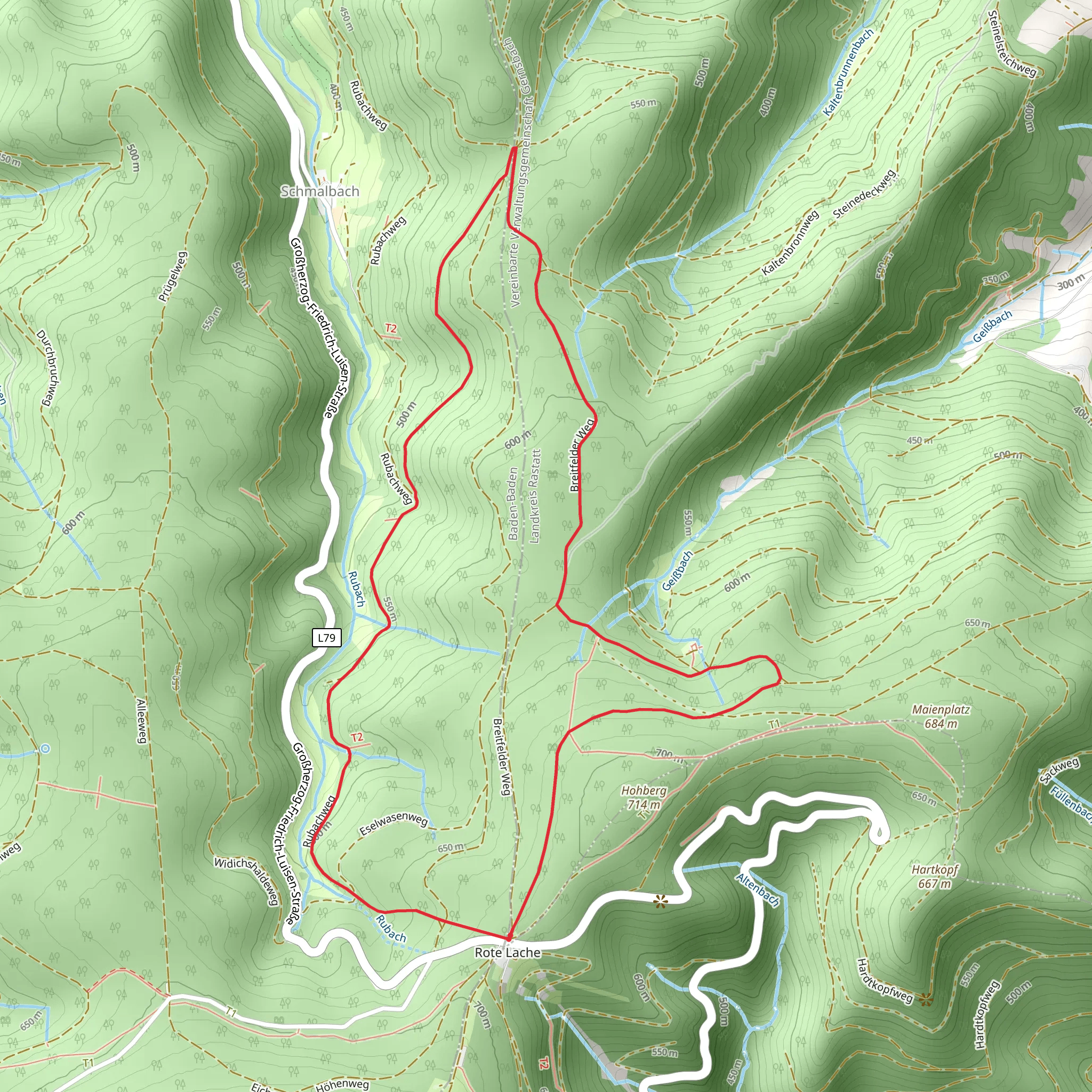 Rubachweg and Steinernes Kreuz Loop mobile static map