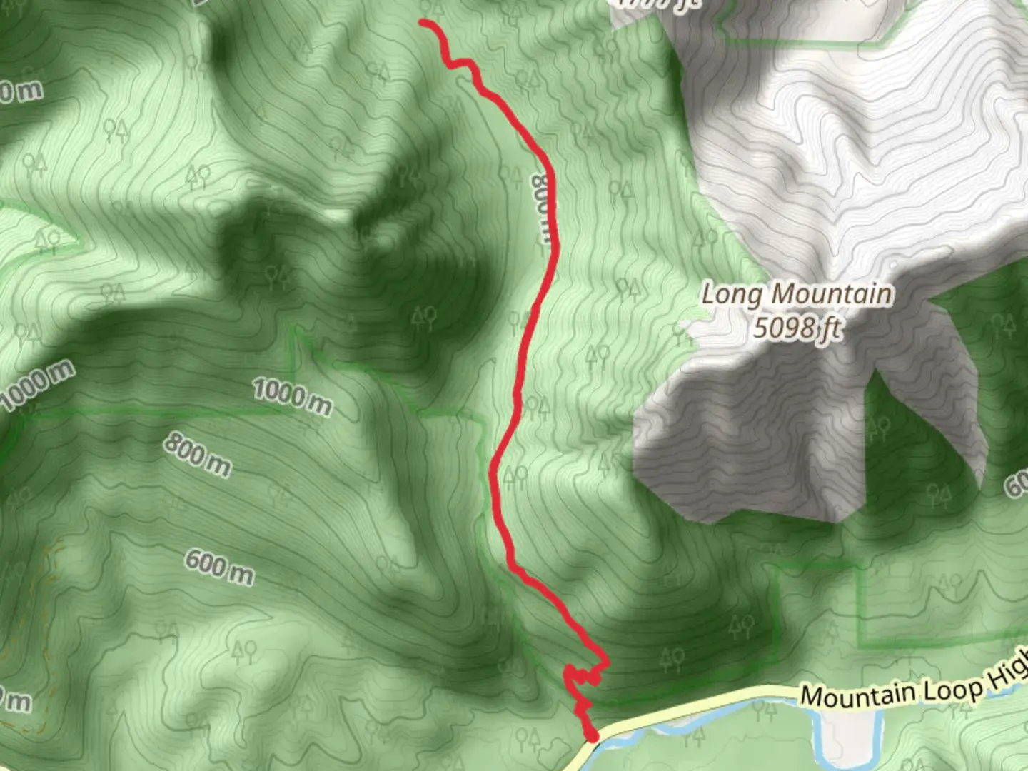 An image depicting the trail Marten Creek Trail and its surrounding area.