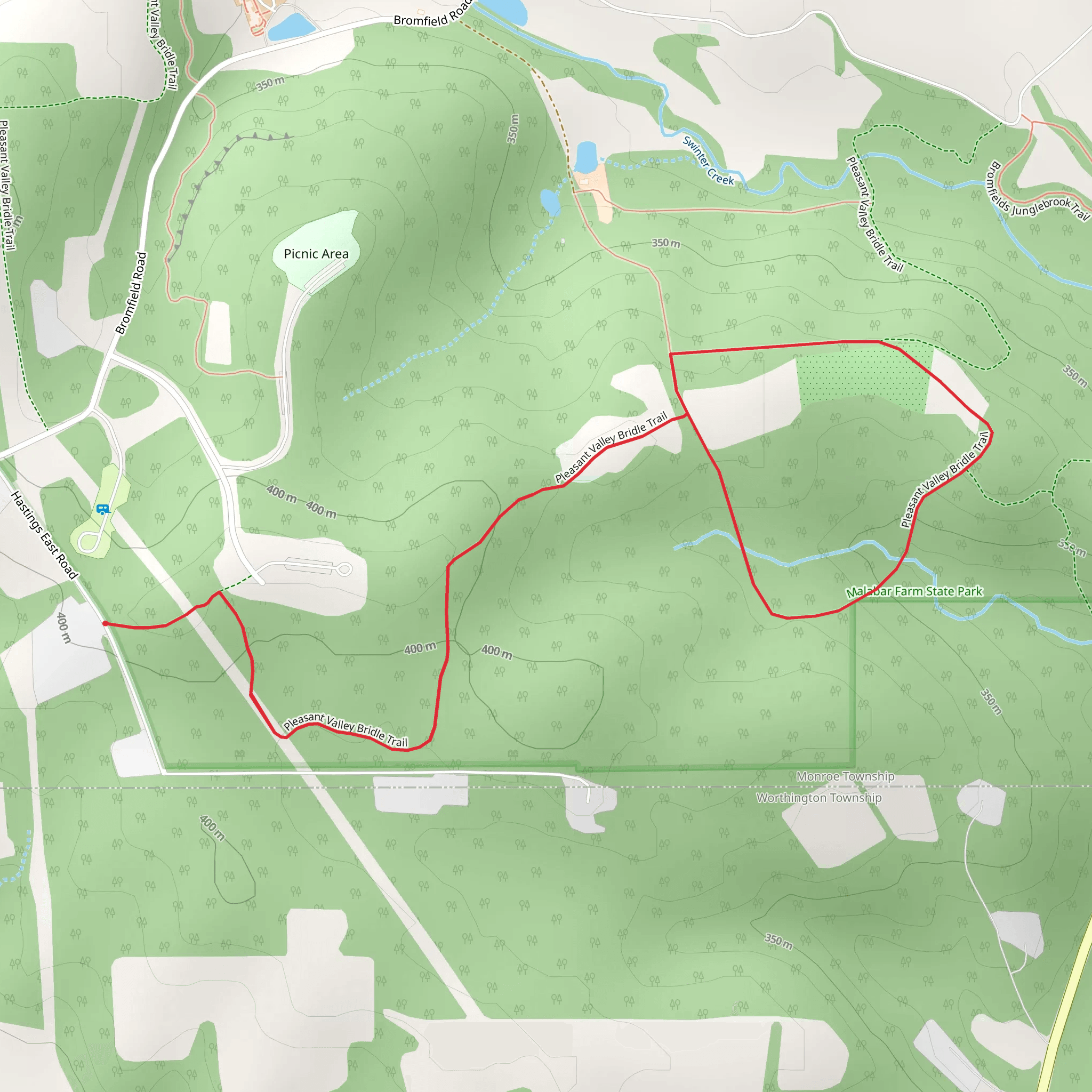 Pleasant Valley Bridal and Hiking Loop Trail mobile static map