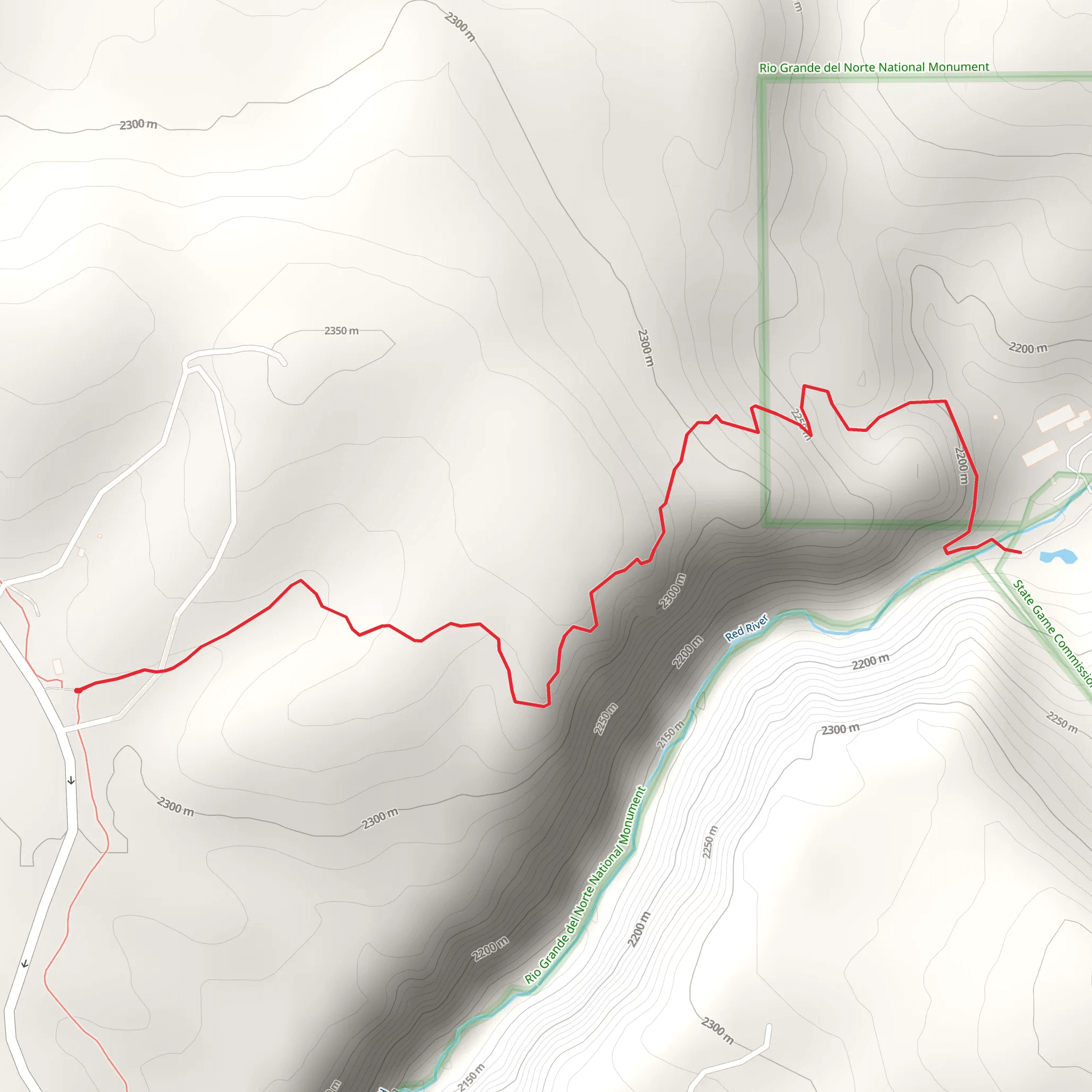 Red River via Pescado Trail mobile static map