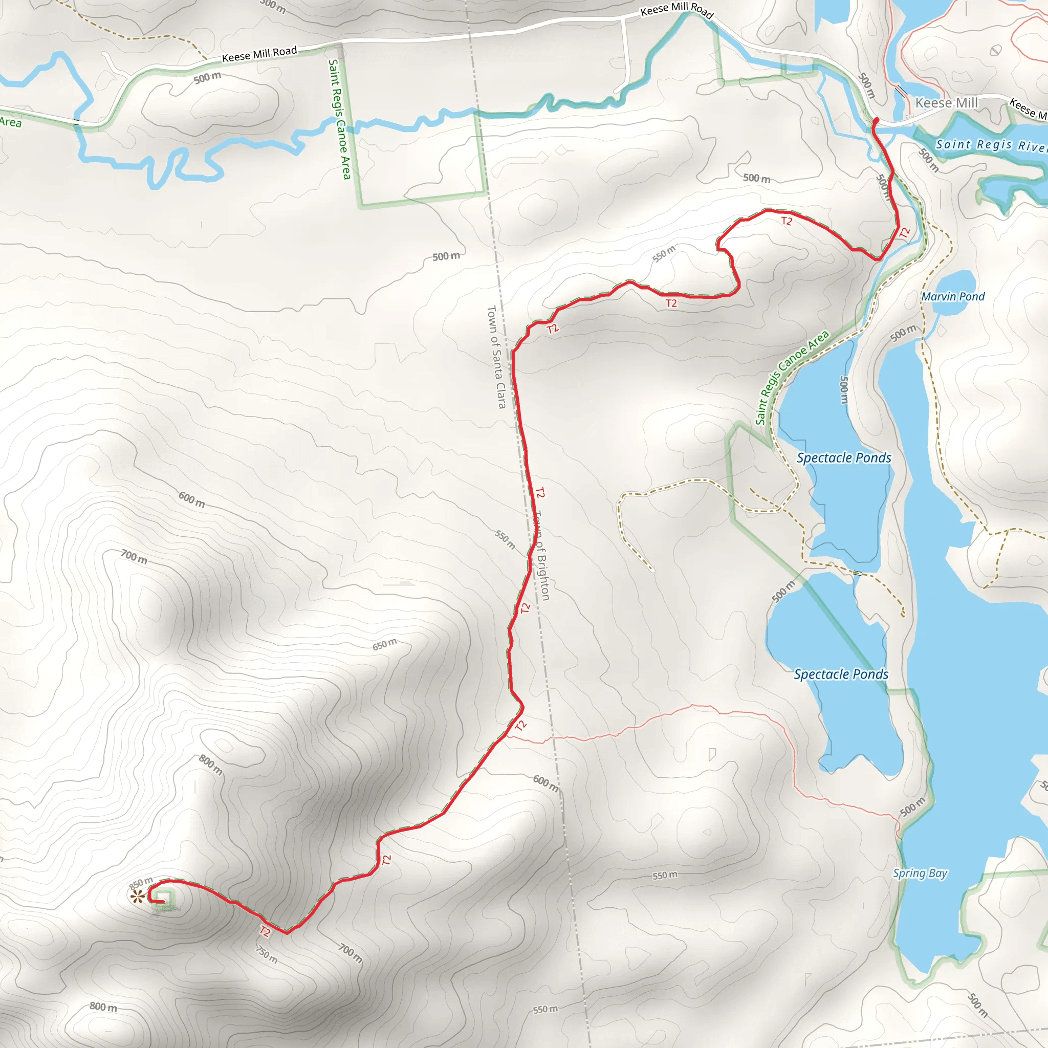 Saint Regis Mountain Trail mobile static map