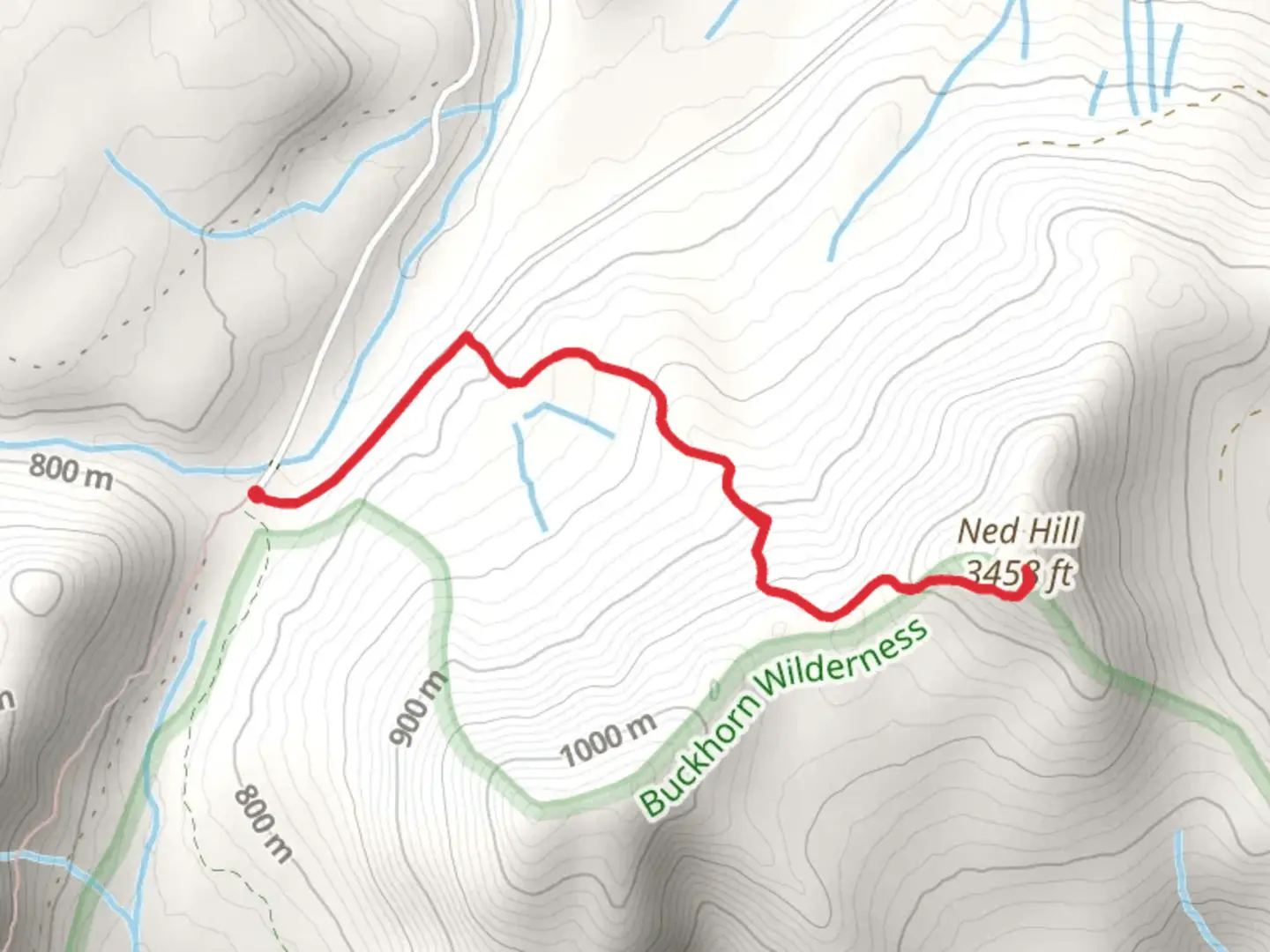 An image depicting the trail Ned Hill Trail and its surrounding area.