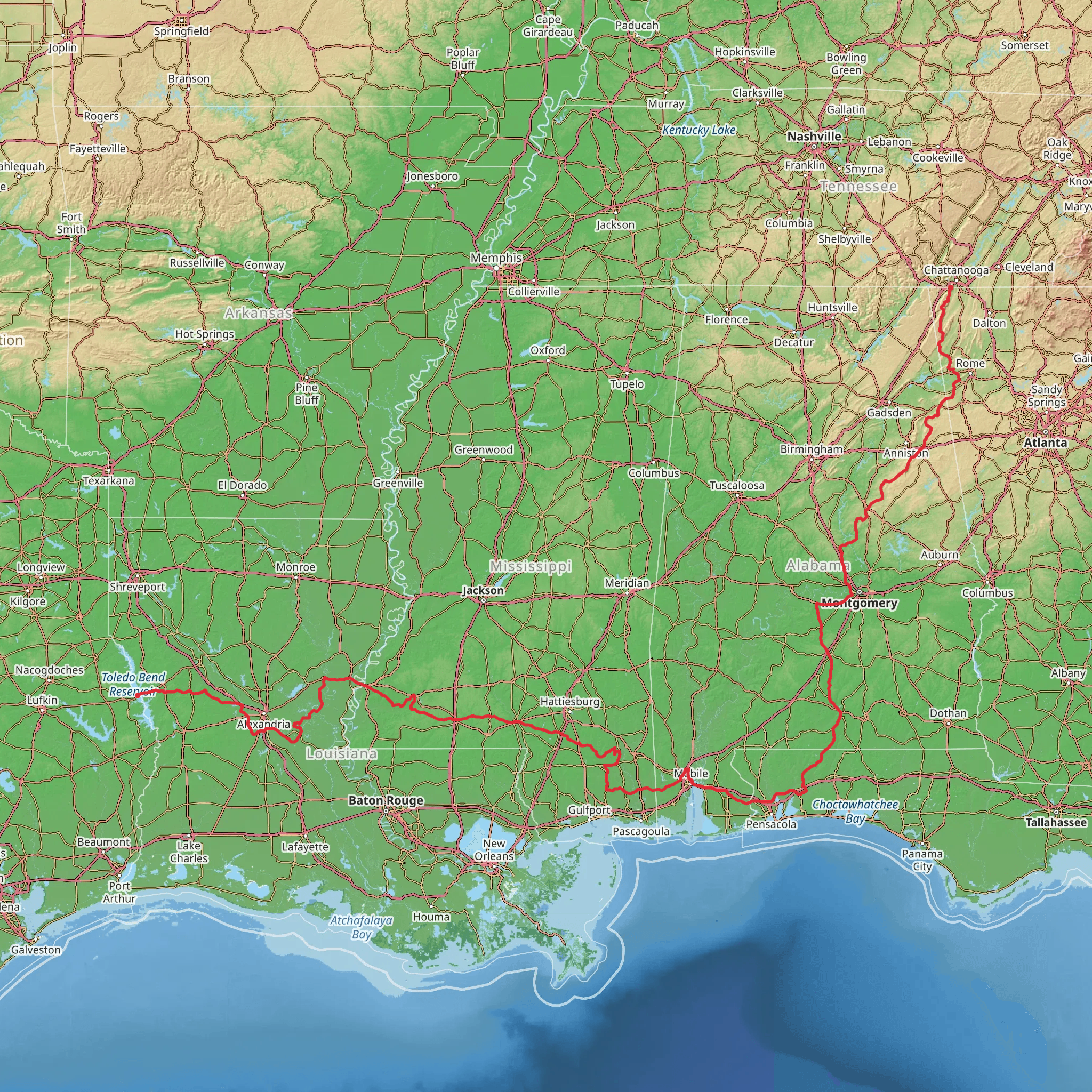 American Perimeter Trail - The South Primary mobile static map