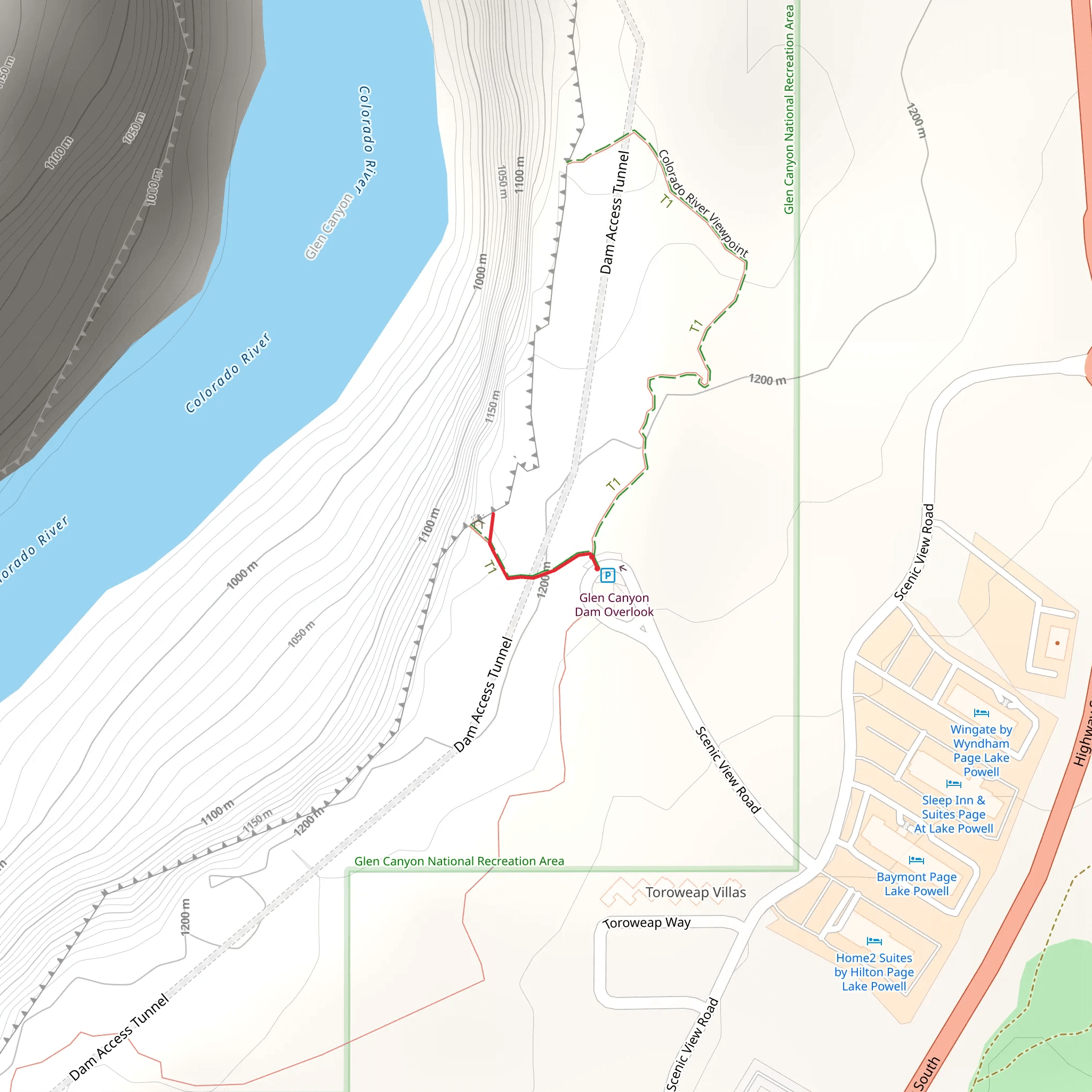 Dam Overlook Trail mobile static map