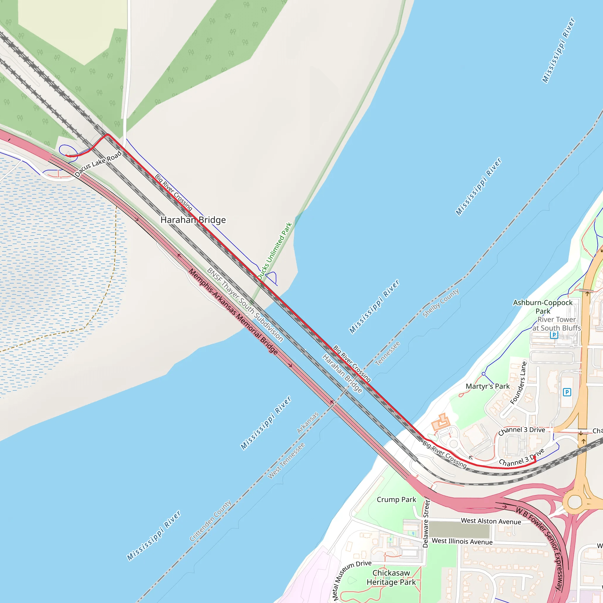 Big River Crossing mobile static map