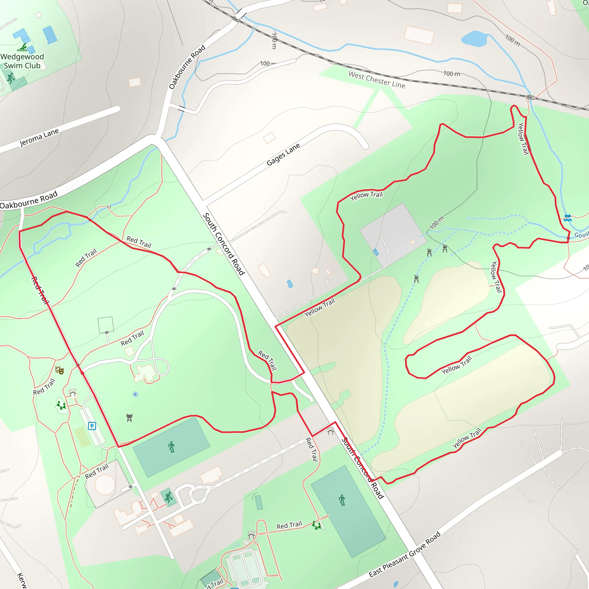 Oakbourne Park Boundry Loop Trail mobile static map