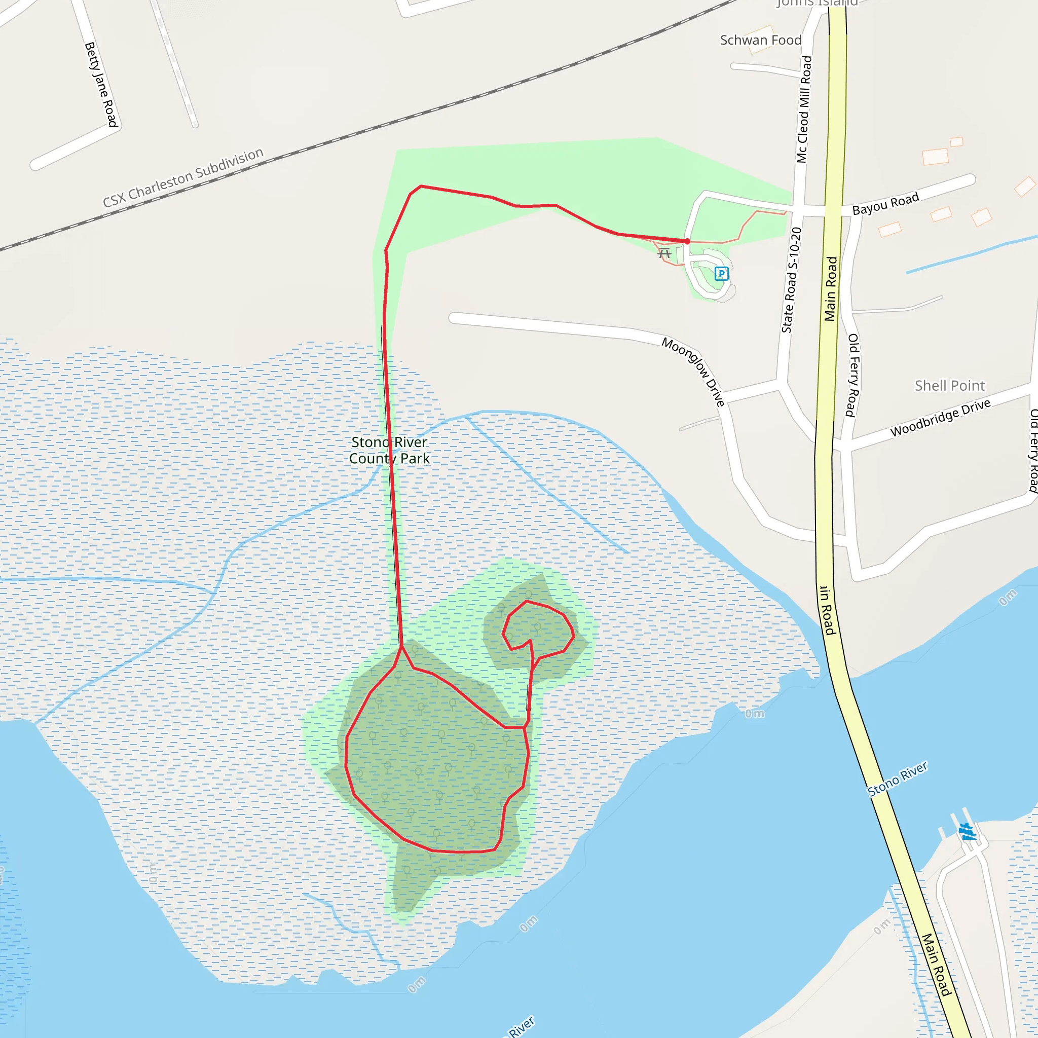 Stond River County Park Loop mobile static map