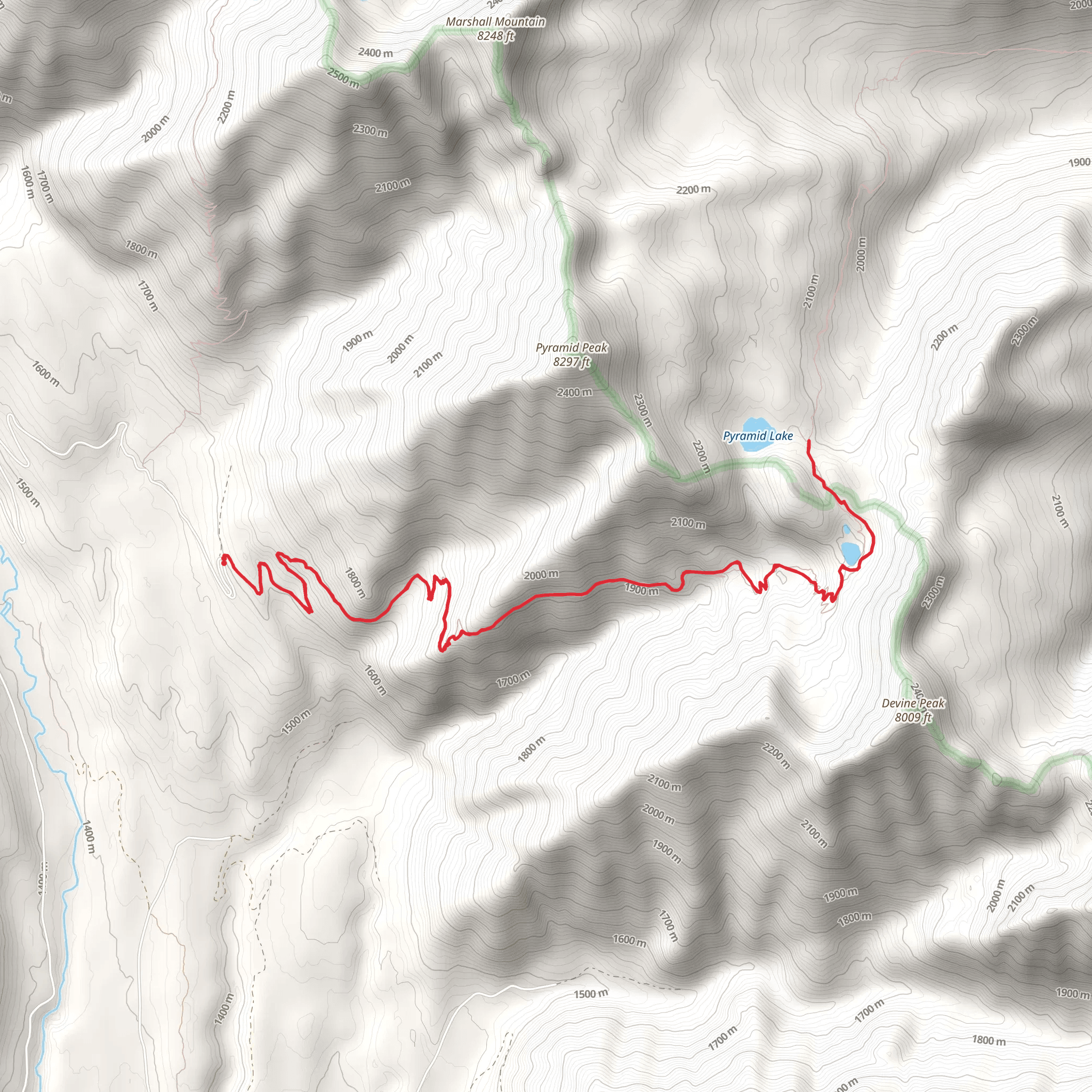 Pyramid Pass Trail mobile static map