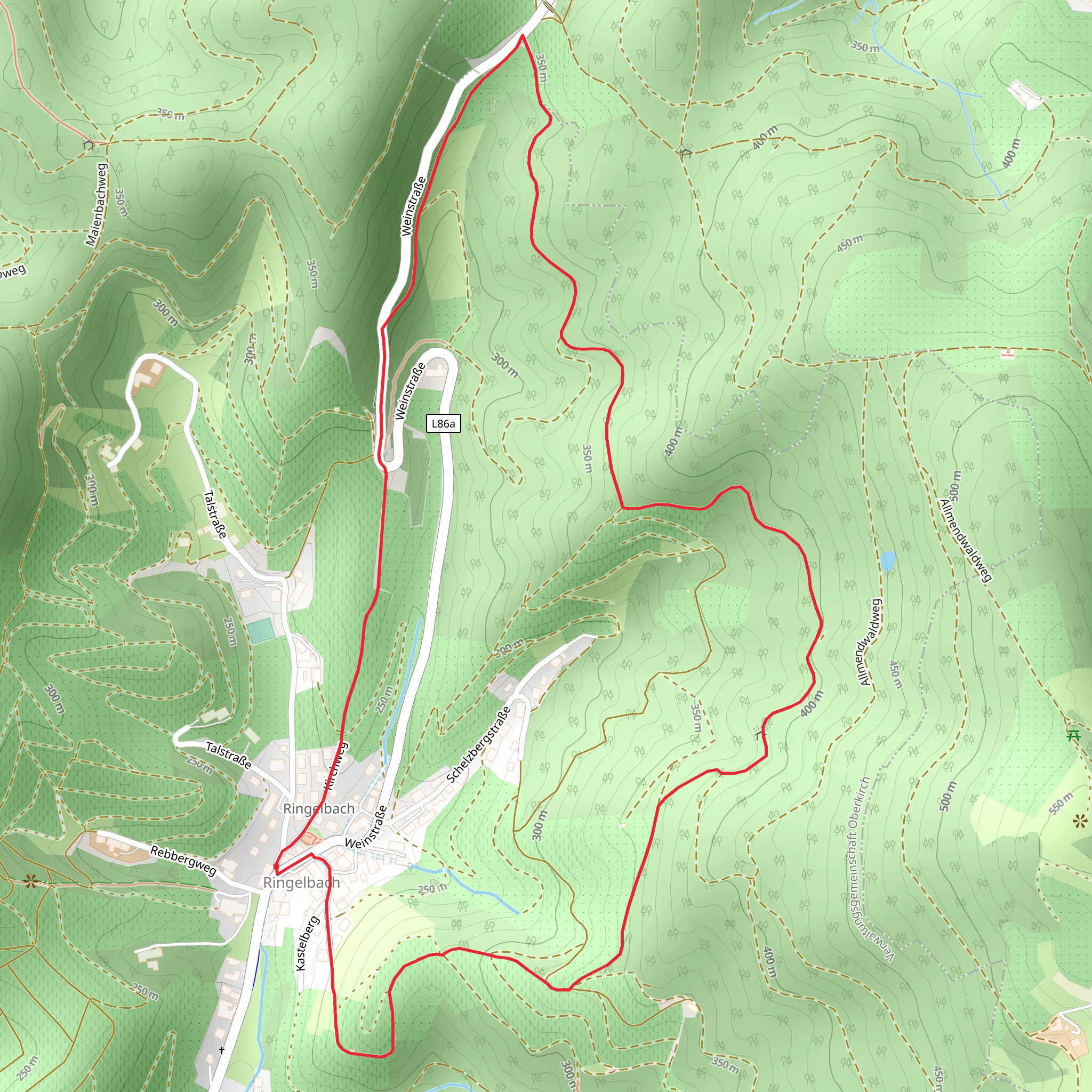 Ringelbach Loop via Ringelbacher Keschdeweg mobile static map