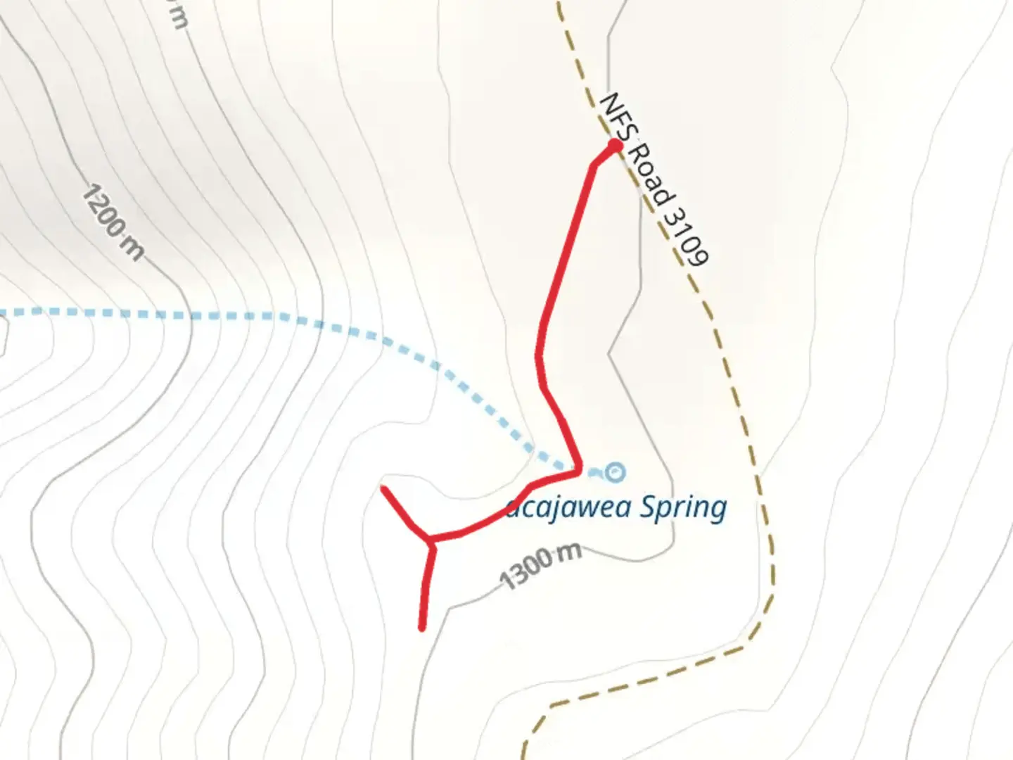 An image depicting the trail Sacajawea Spring Overlook and its surrounding area.