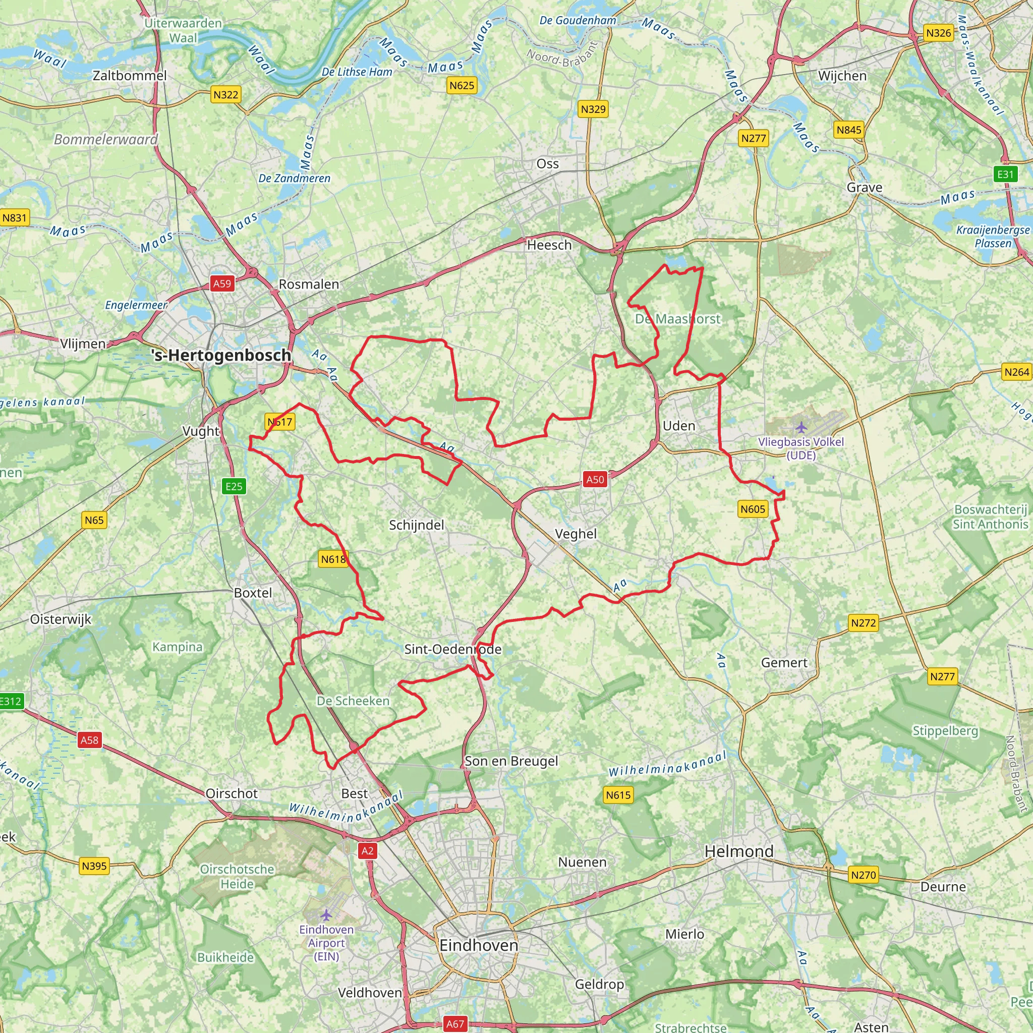 De Achterste, Park Hemelrijk, Schaijksche and De Geelders Loop mobile static map
