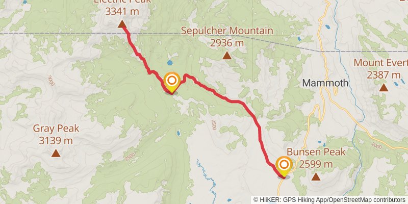Electric Peak - Southeast Ridge via Glen Creek Trail stage 2 Map