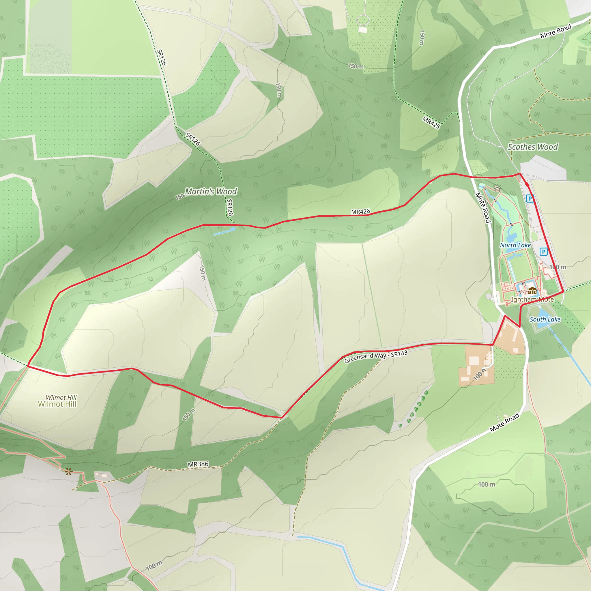 Ightham Mote and Wood Loop mobile static map