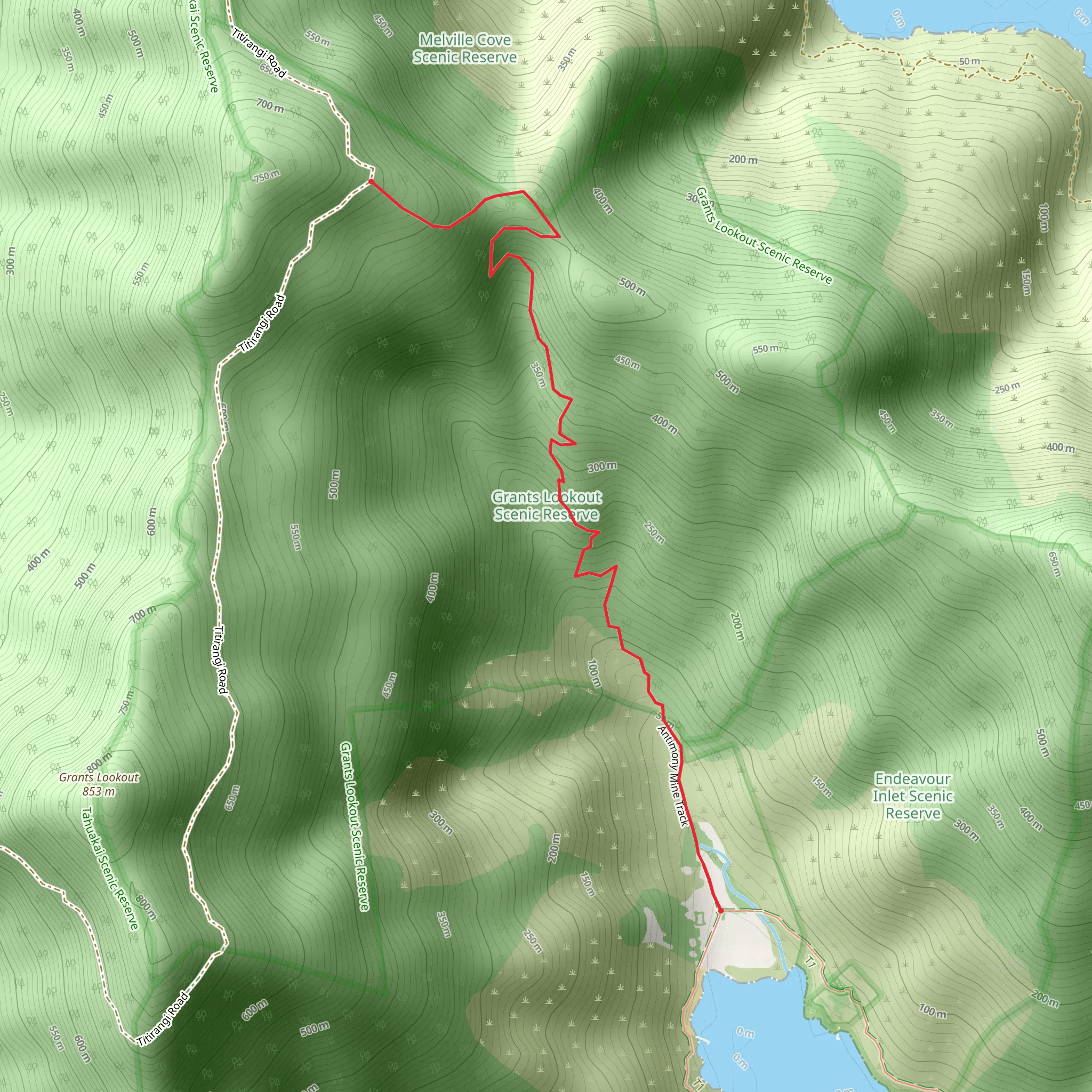 Antimony Mines Track mobile static map