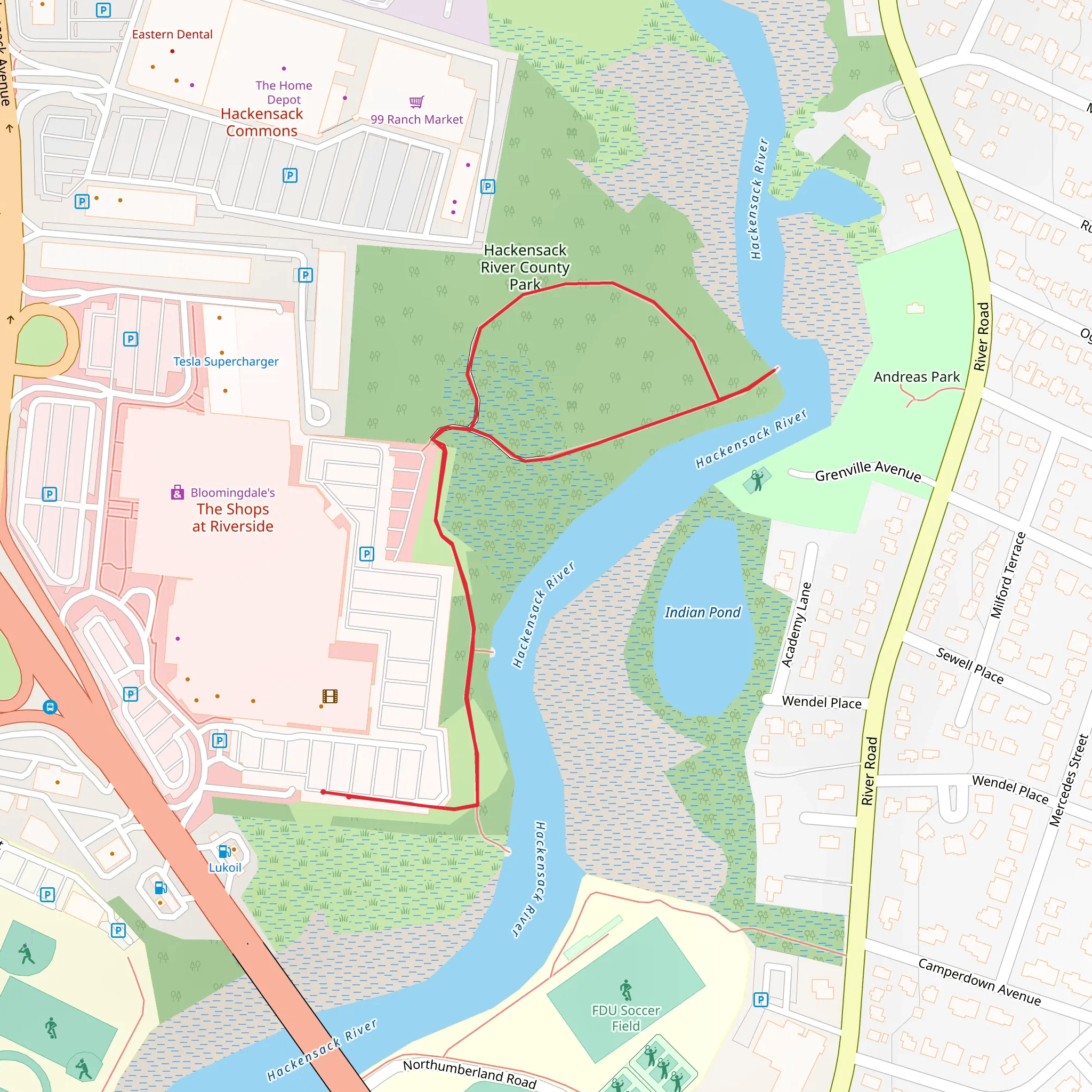 Hackensack River and Hackensack River County Park Loop mobile static map