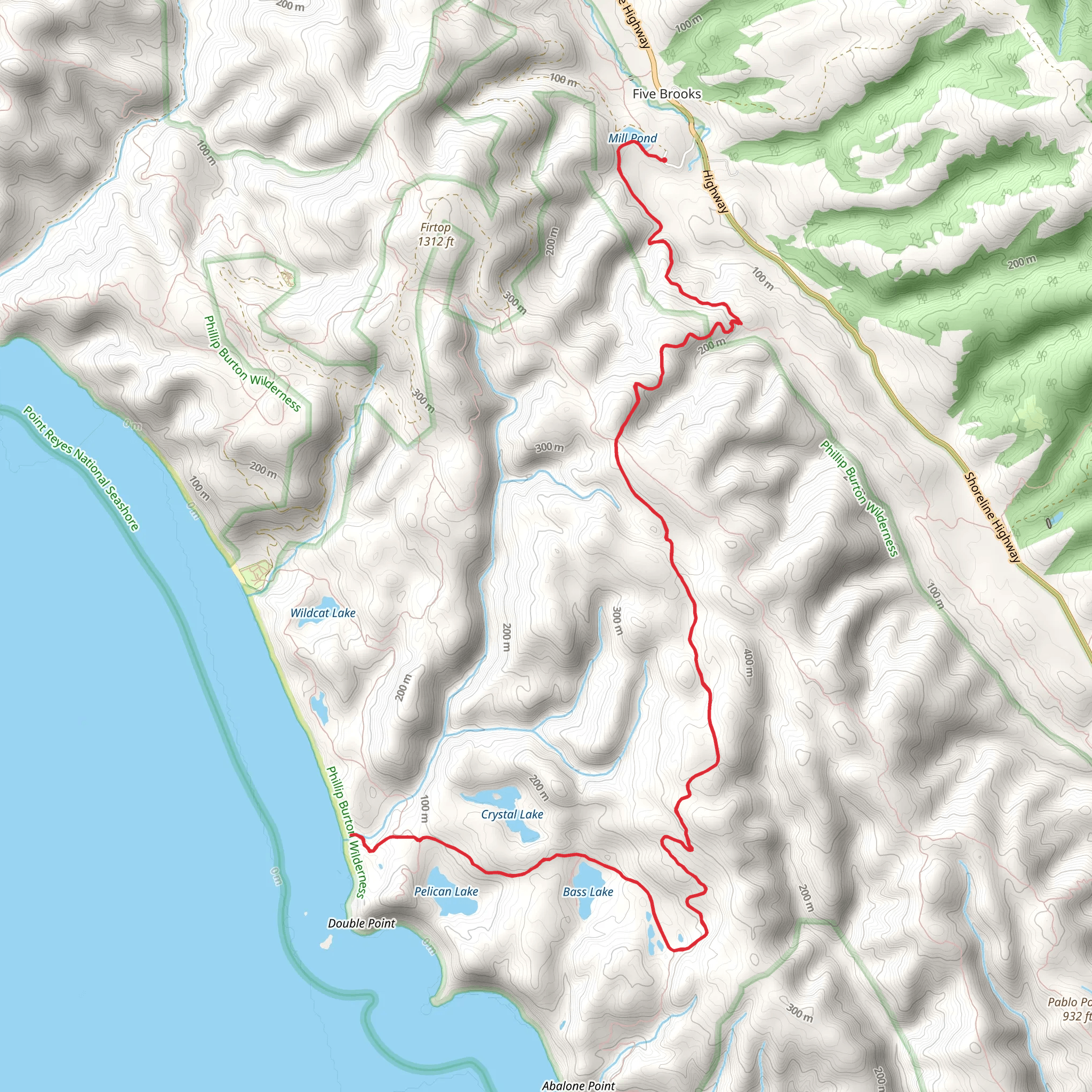 Alamere Falls via Olema Valley Trail mobile static map