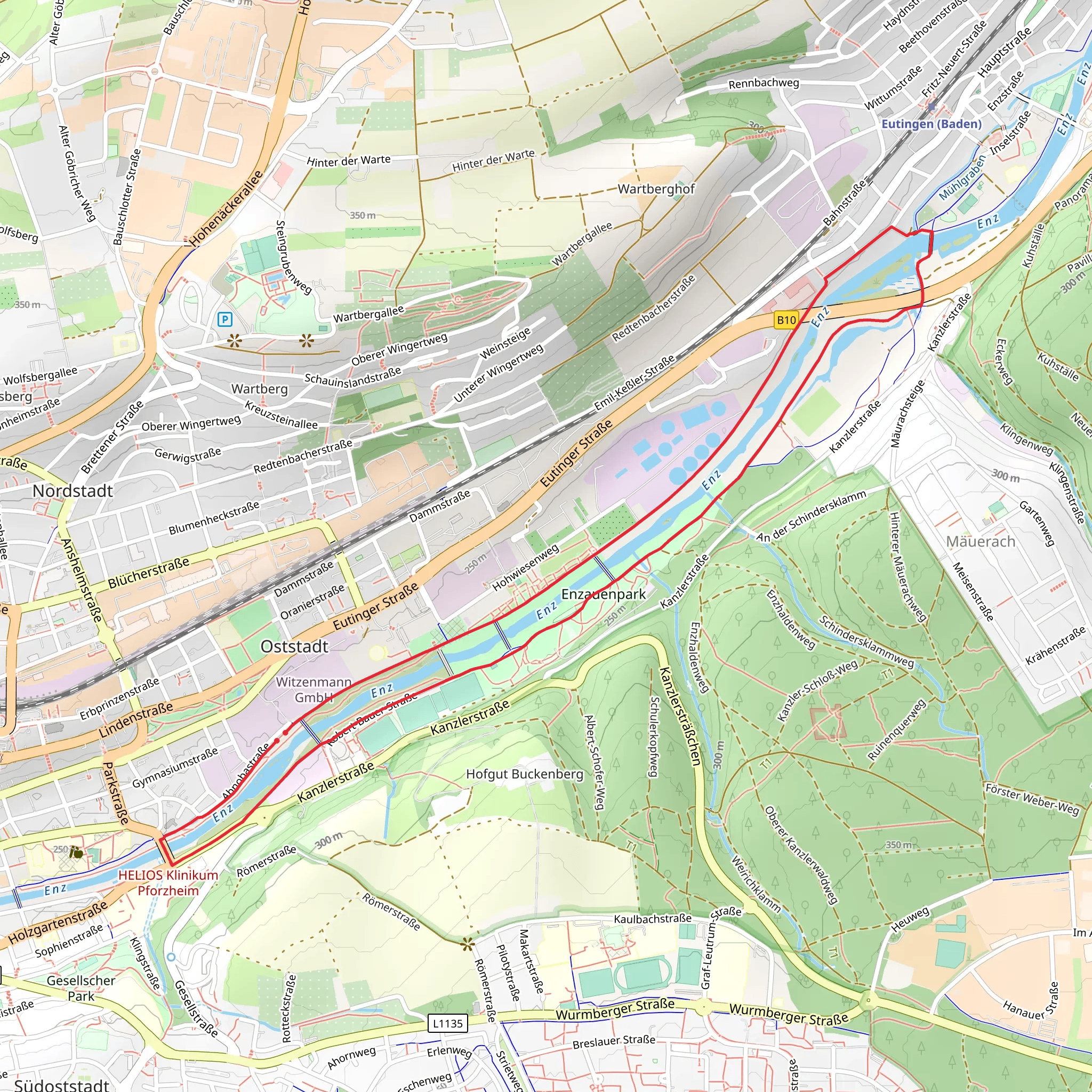 Hoyerswerda-Ufer and Enzuferweg Loop mobile static map