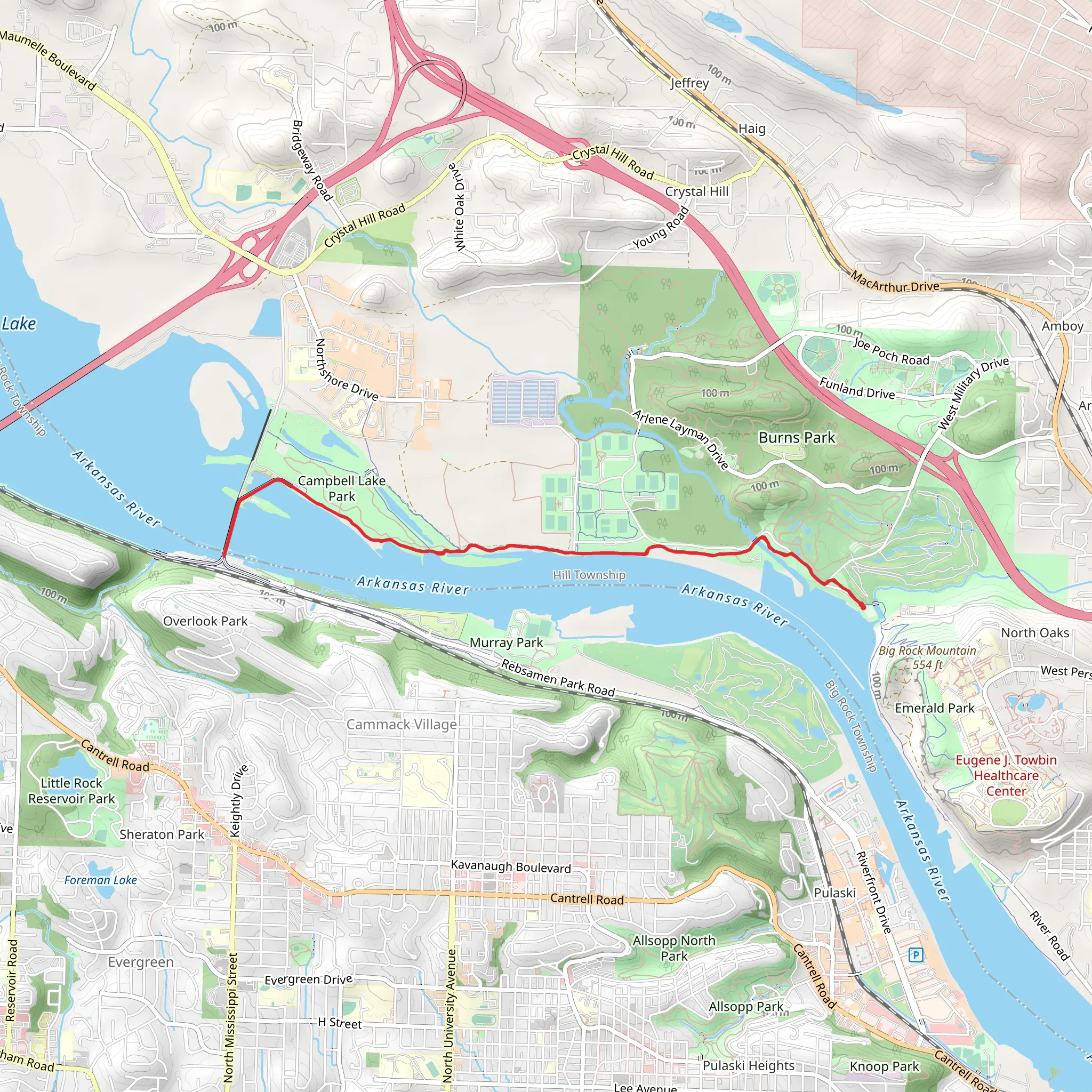 Arkansas River Trail and Big Dam Bridge mobile static map