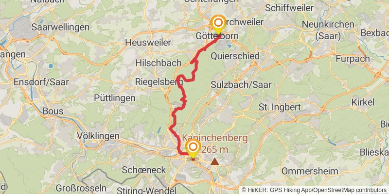 Jakobsweg St Wendel - Saarbrücken stage 3 Map