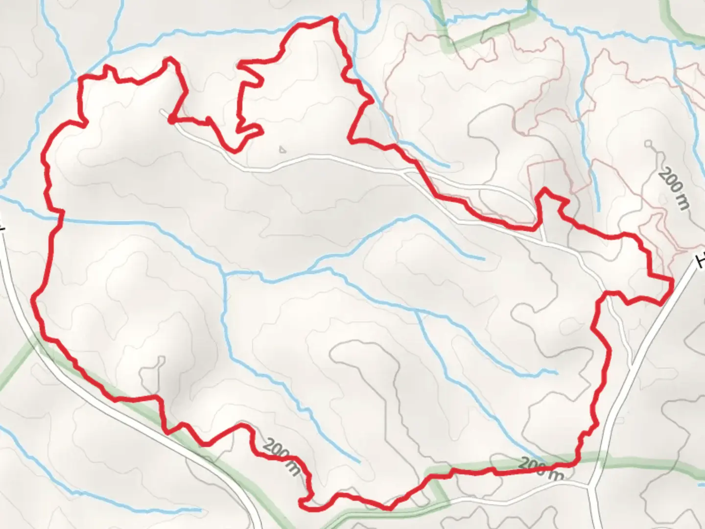 An image depicting the trail Town Creek Loop B Loop and its surrounding area.