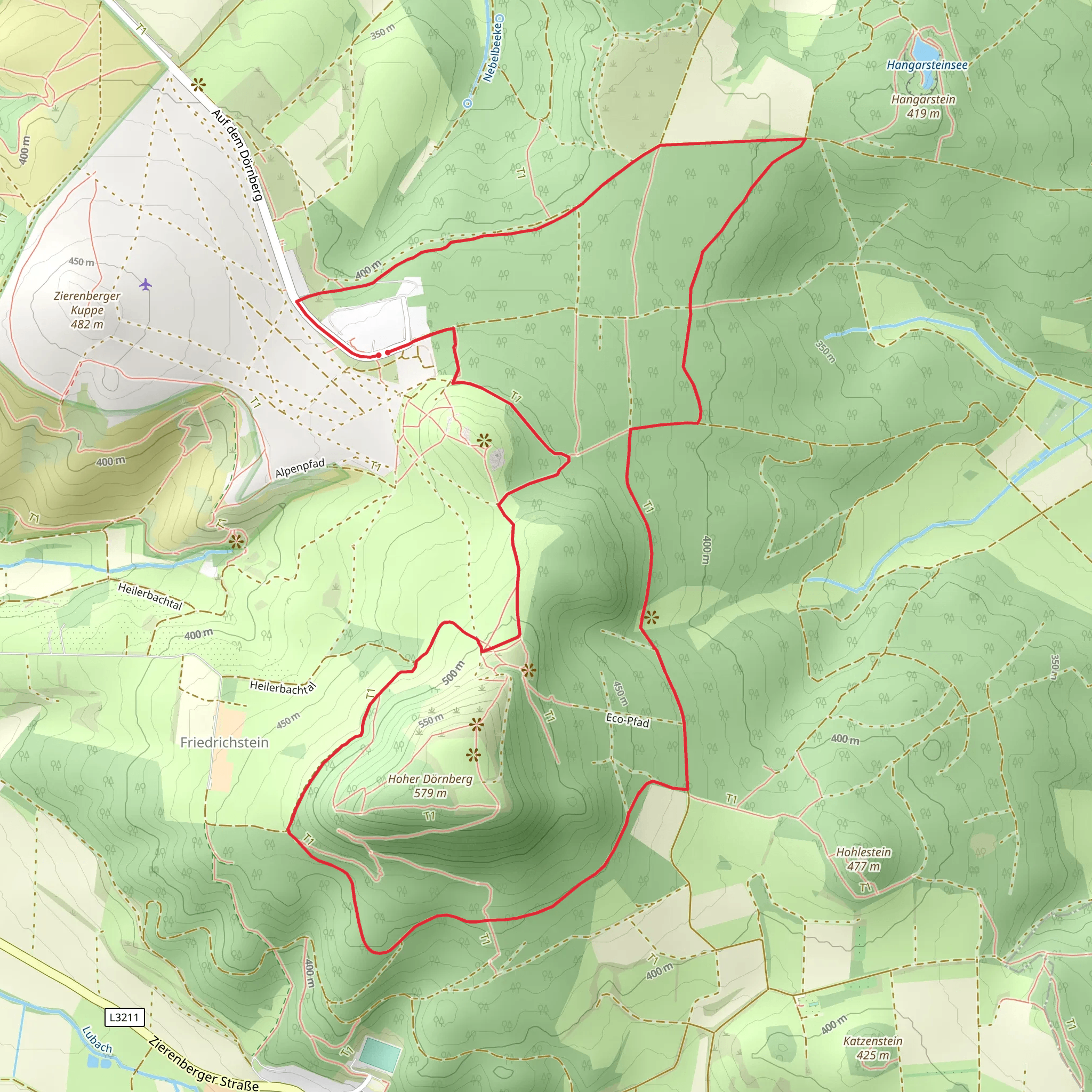 Alte Gewitterbuche, Hoher Dornberg and Helfenstein Loop mobile static map