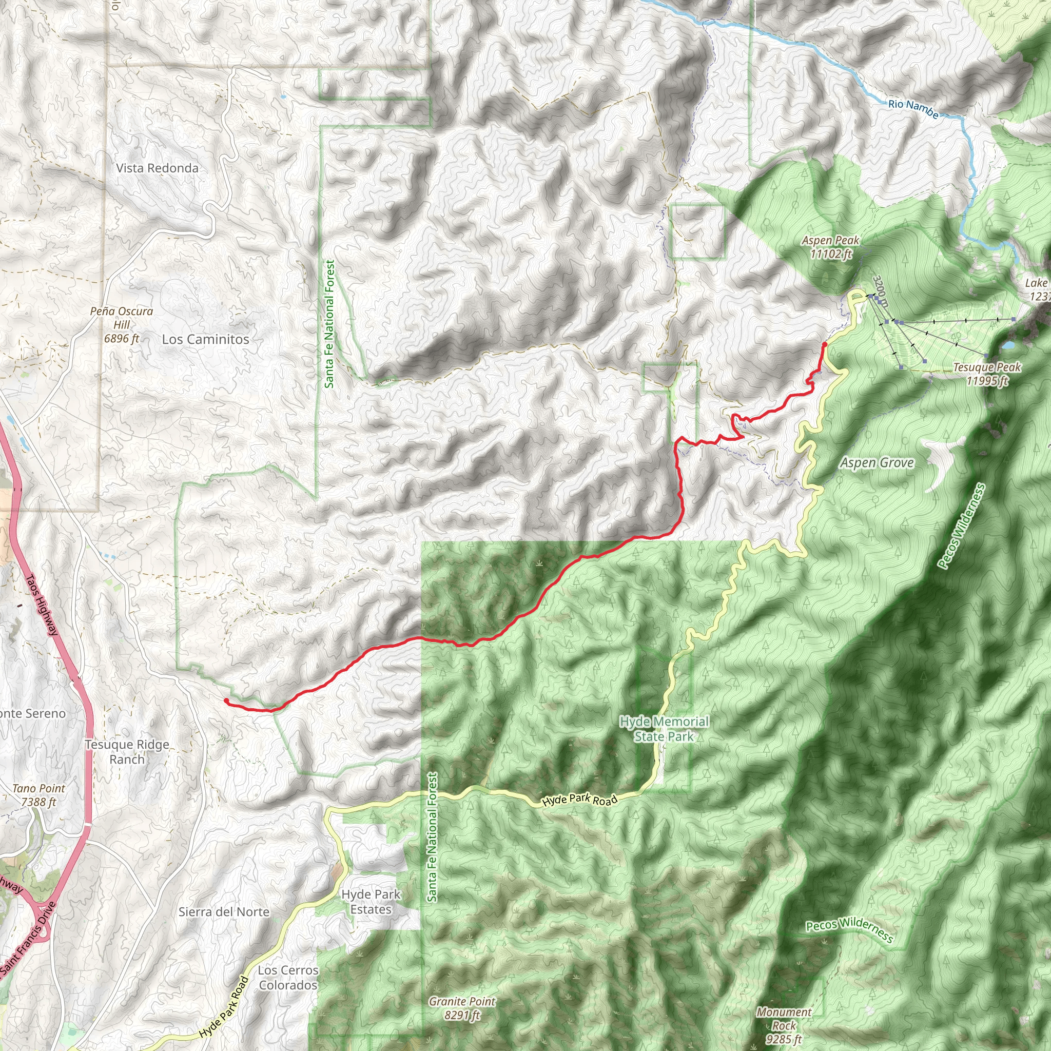 Teseque Creek - Winsor Trail mobile static map