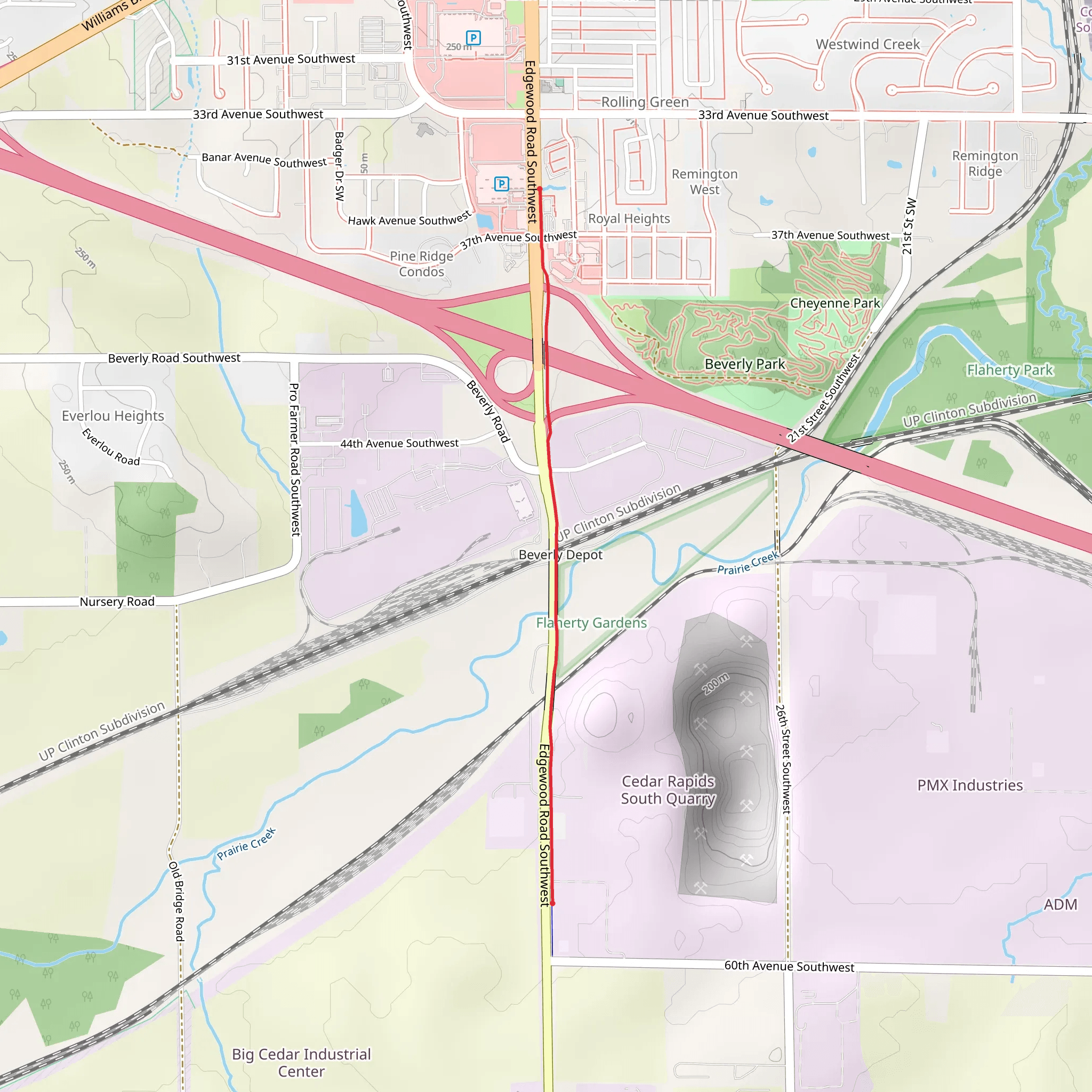 Edgewood Trail mobile static map