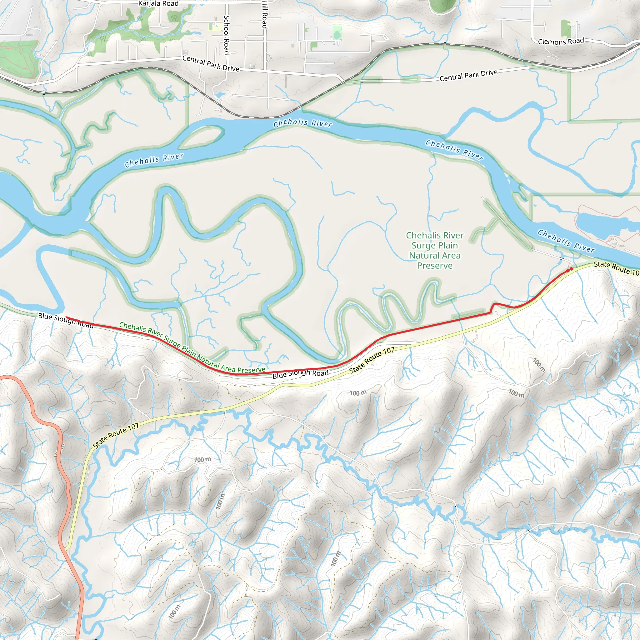Preachers Slough Trail mobile static map