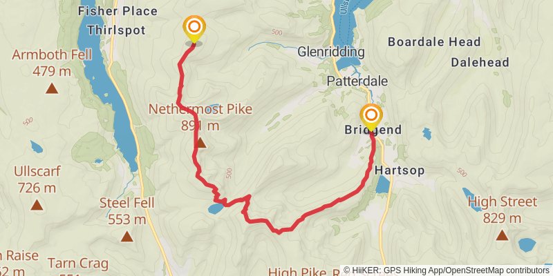 Cumbrian Classic Trident from Ambleside stage 3 Map