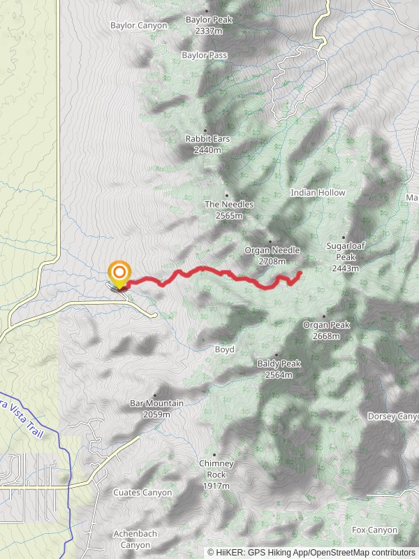 Fillmore Canyon and Organ Peak Trail