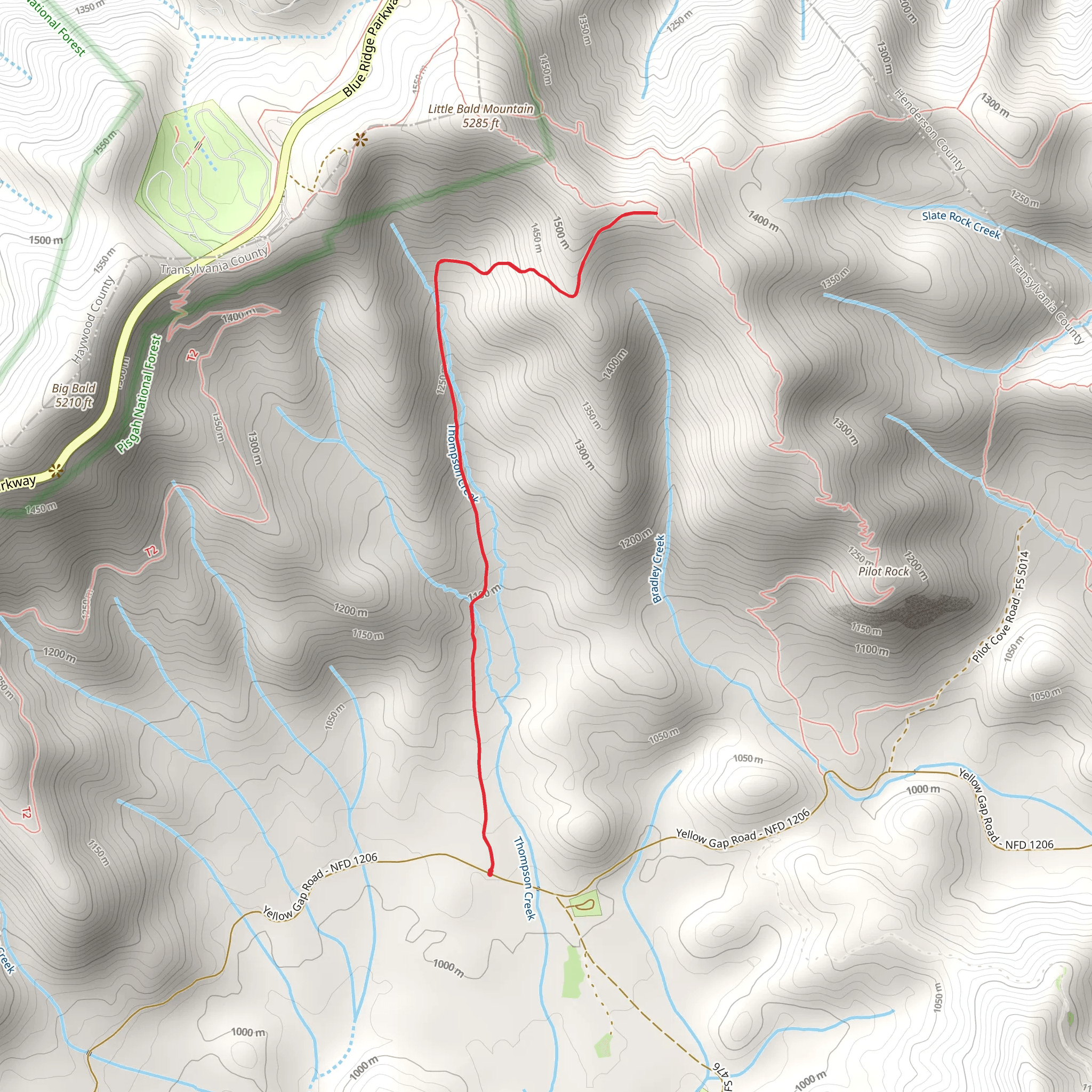 Thompson Creek Trail mobile static map
