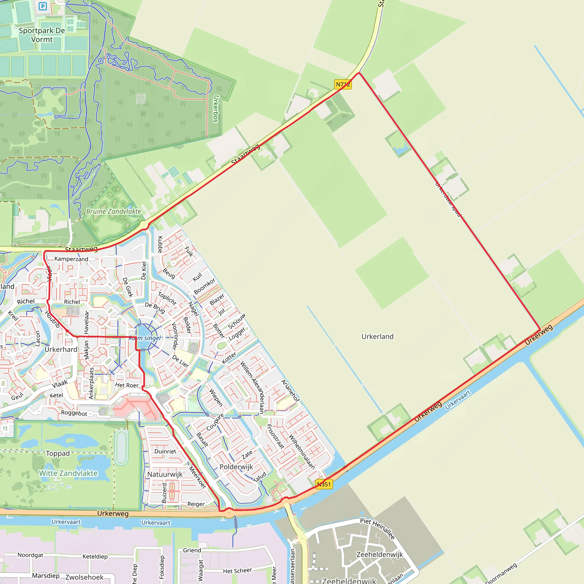 Ruim Singel and Urkervaart via Urker Weg mobile static map