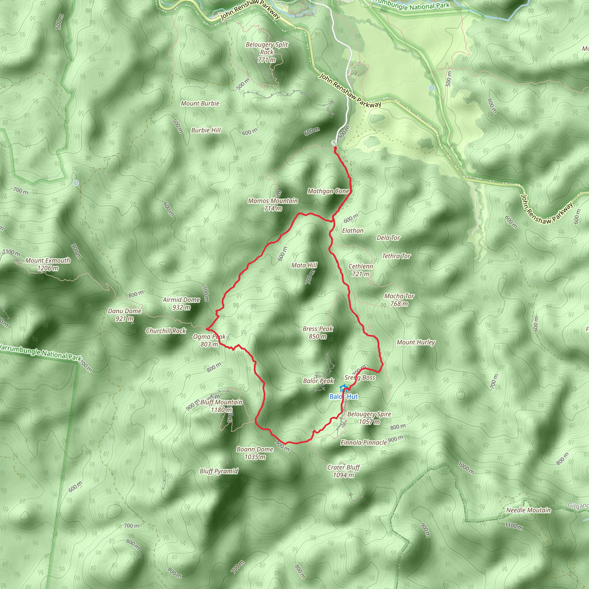 Breadknife and Grand High Tops Walk mobile static map