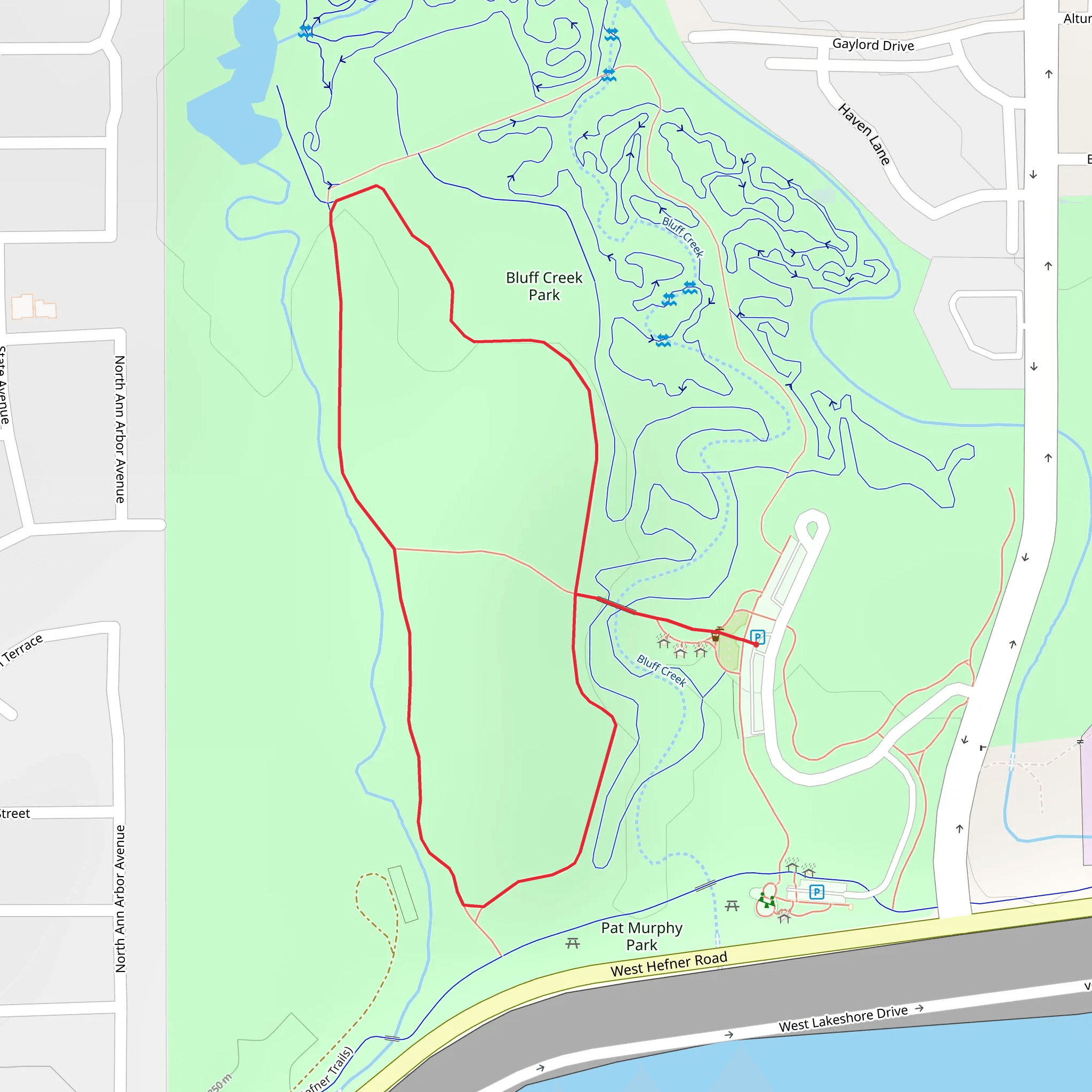 Bluff Creek Park Loop mobile static map