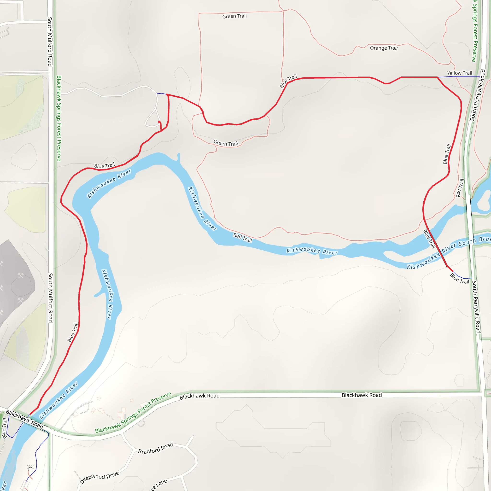 Kishwaukee River Walkalong - South Mulford Road mobile static map