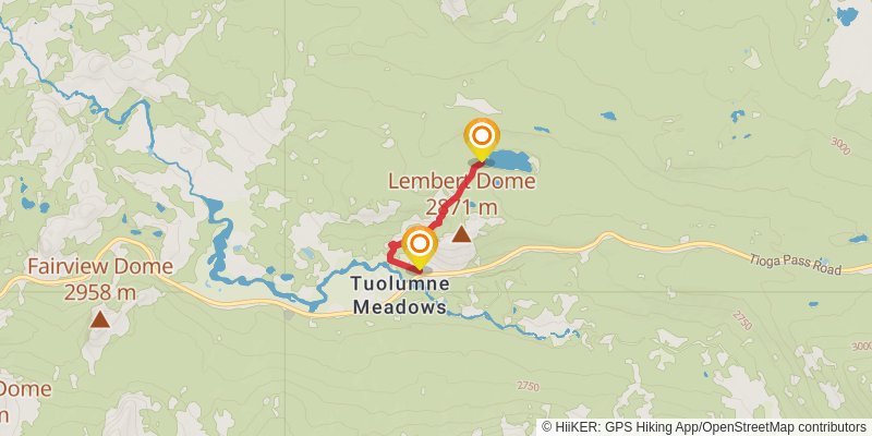 Tahoe To Yosemite Trail spur 4 Map