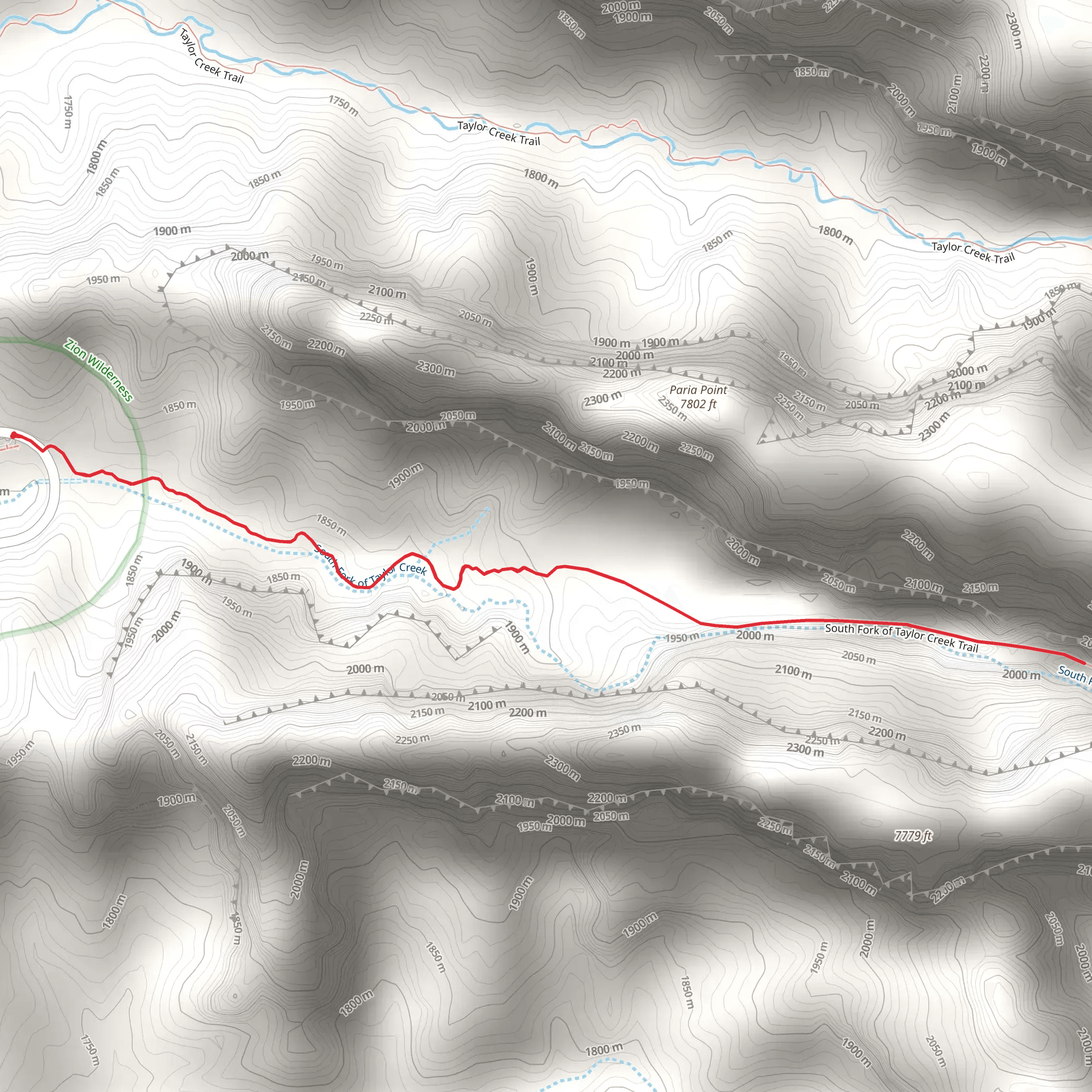 South Fork of Canyon Creek Trail mobile static map