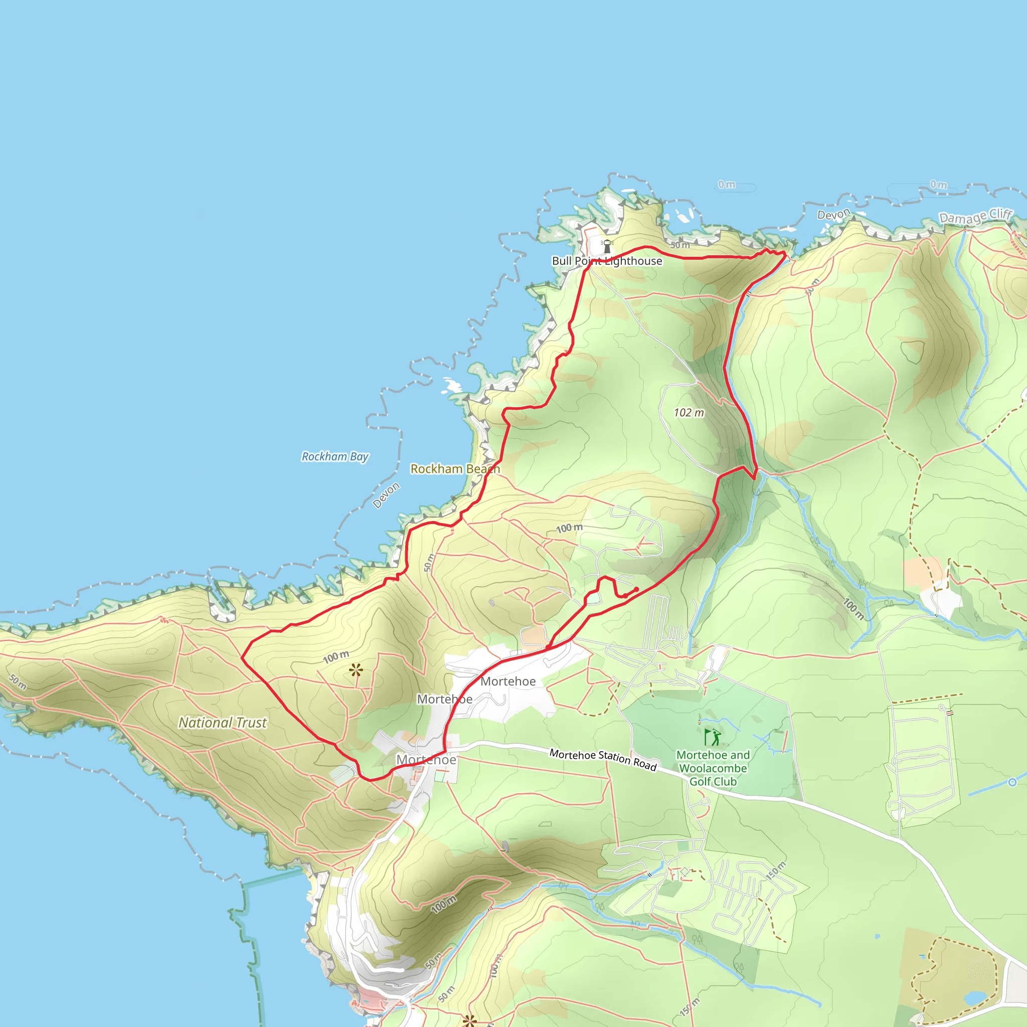 Bull Point from Mortehoe Farm mobile static map