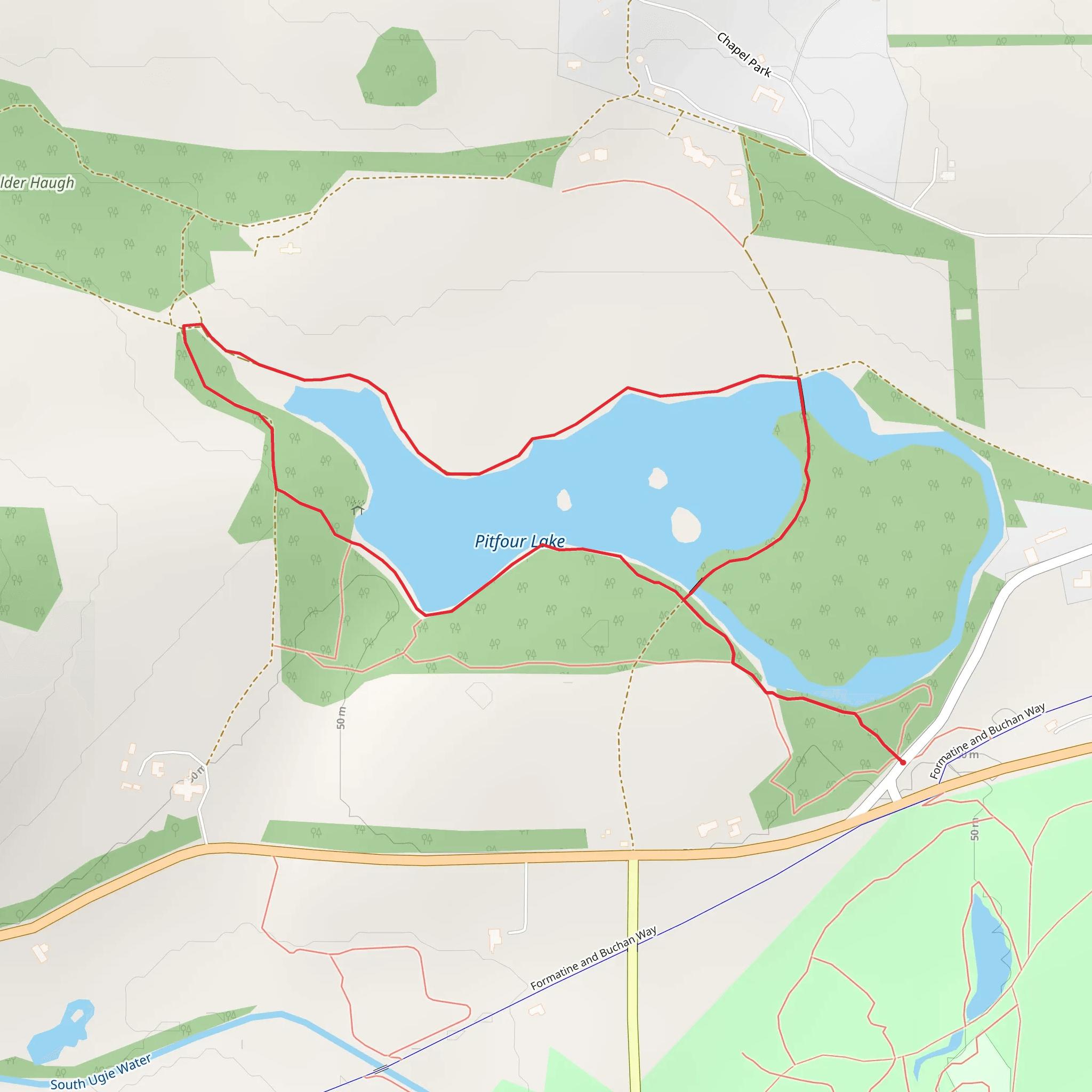 Pitfour Lake Loop mobile static map