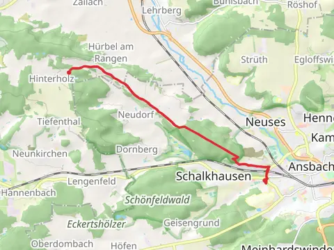 Ansbach to Hinterholz via Gruenstrich