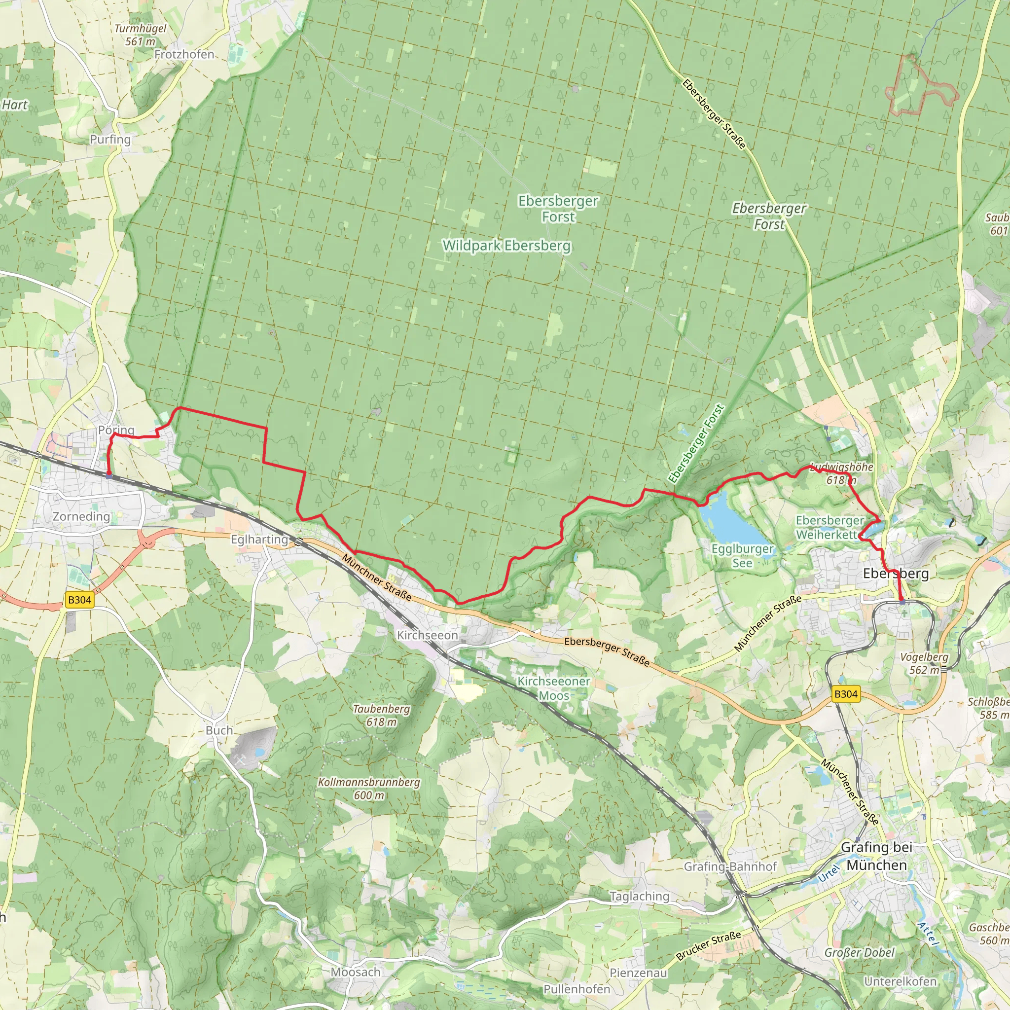 Zorneding to Ebersberg Walk mobile static map