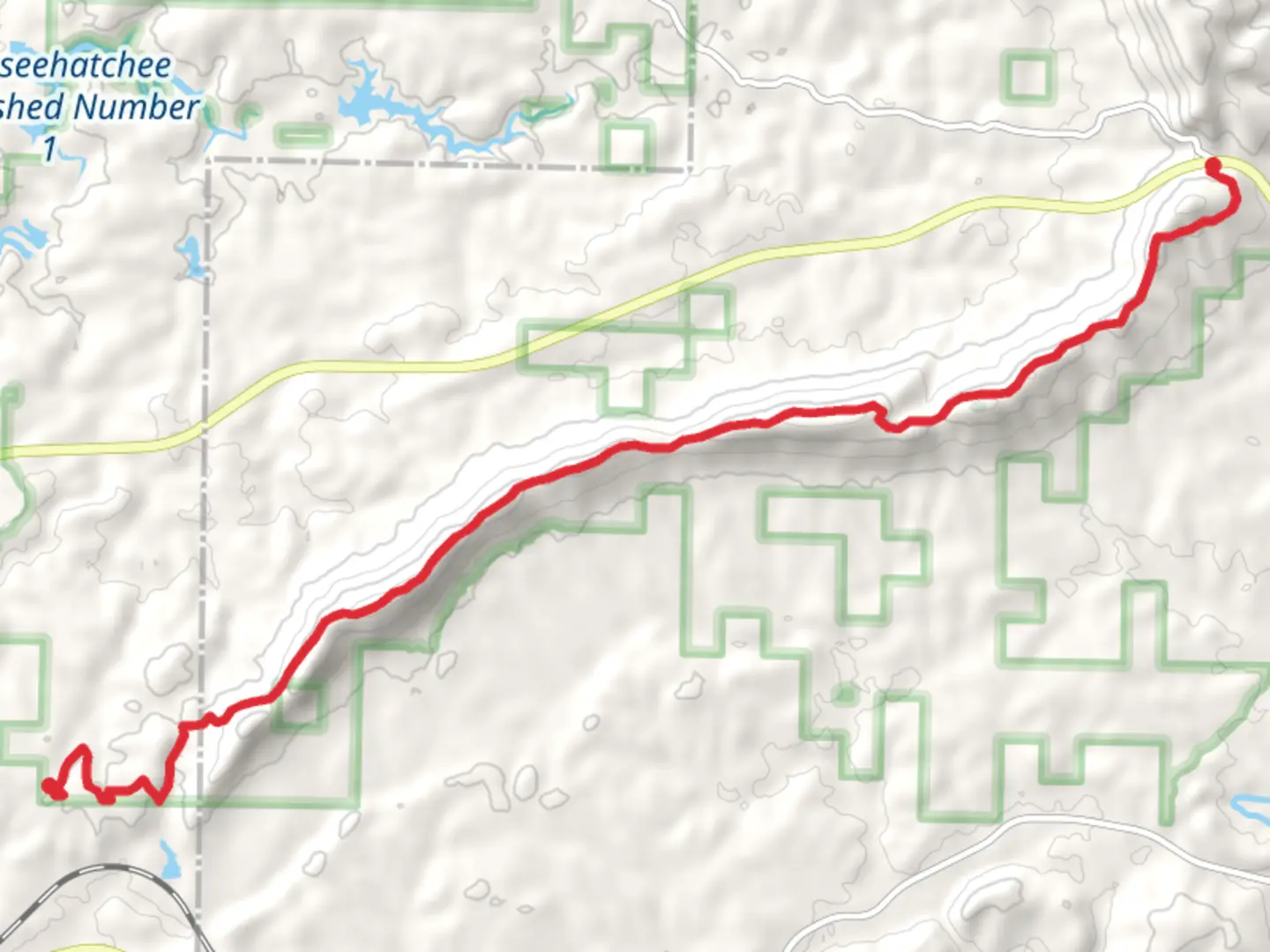 An image depicting the trail Pinhoti Trail - Rebecca Mountain - Bulls Gap and its surrounding area.