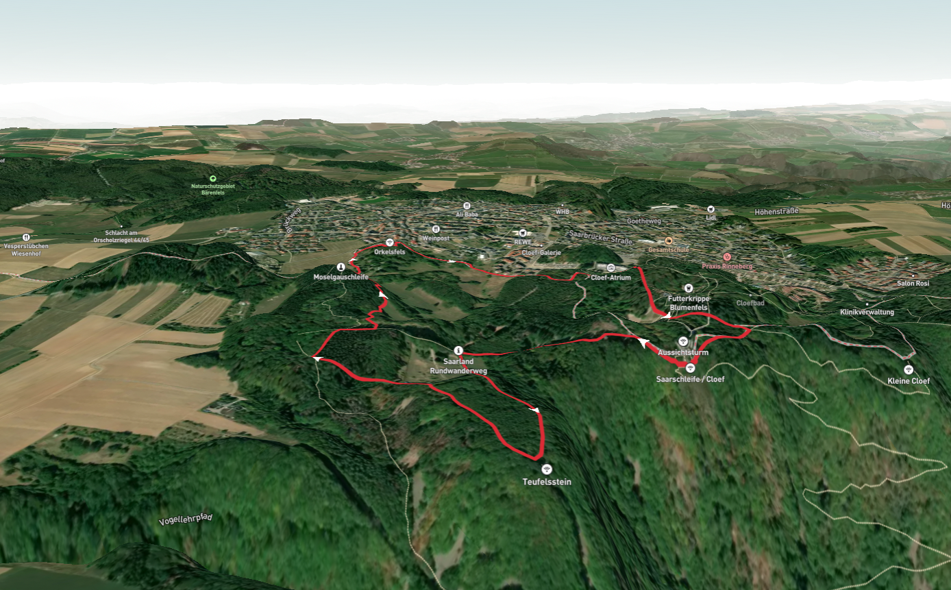 Aussuchtspunkt Cloef, Teufelsstein and Orkelsfels Loop