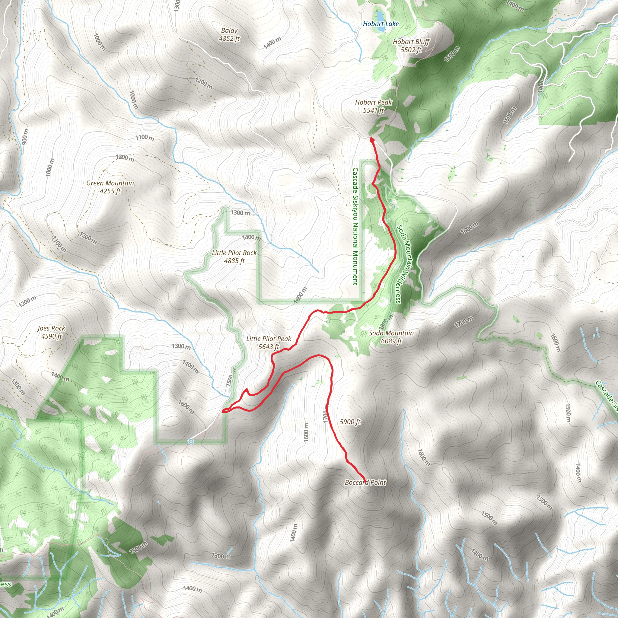 Boccard Point via Pacific Crest Trail mobile static map