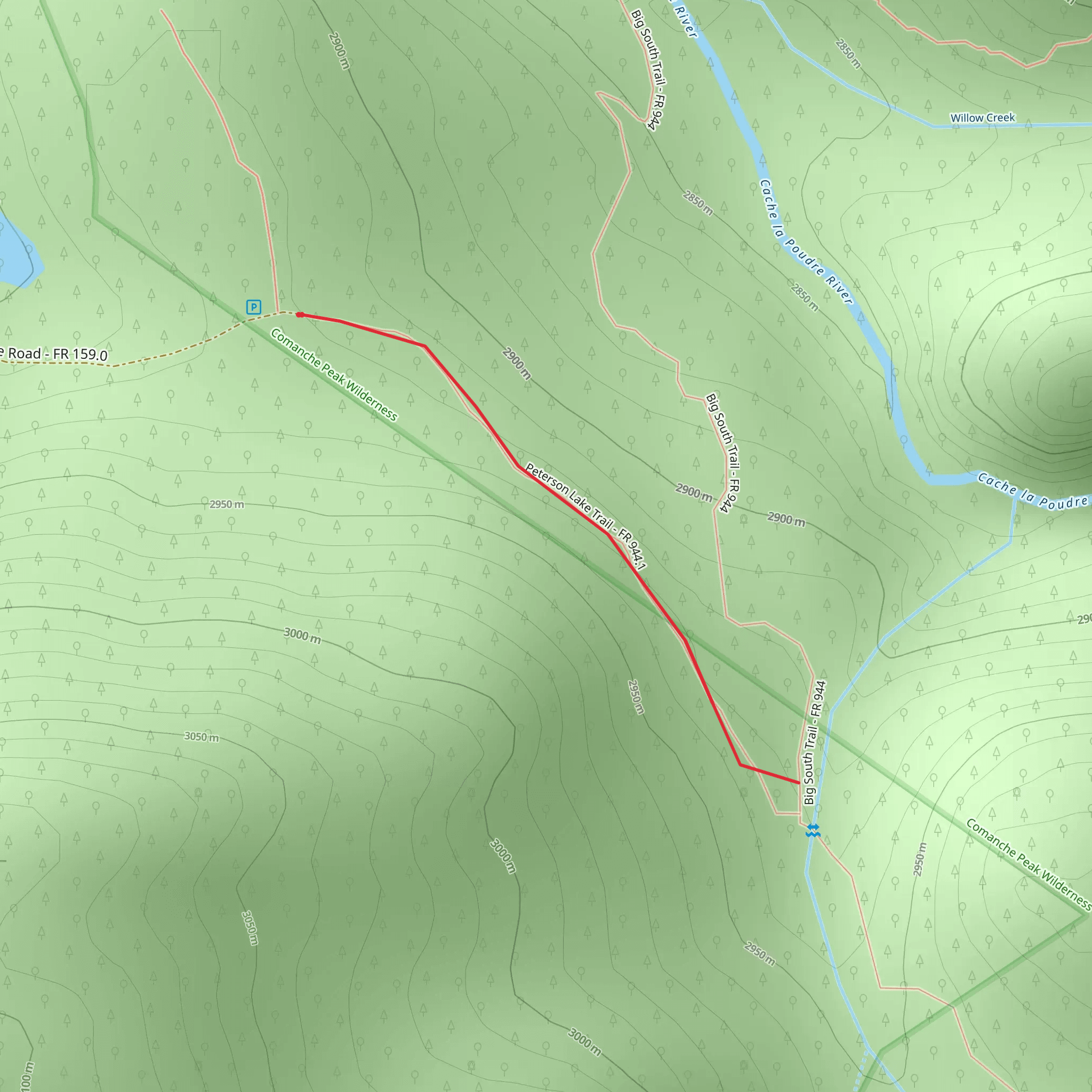 Peterson Lake Trail mobile static map