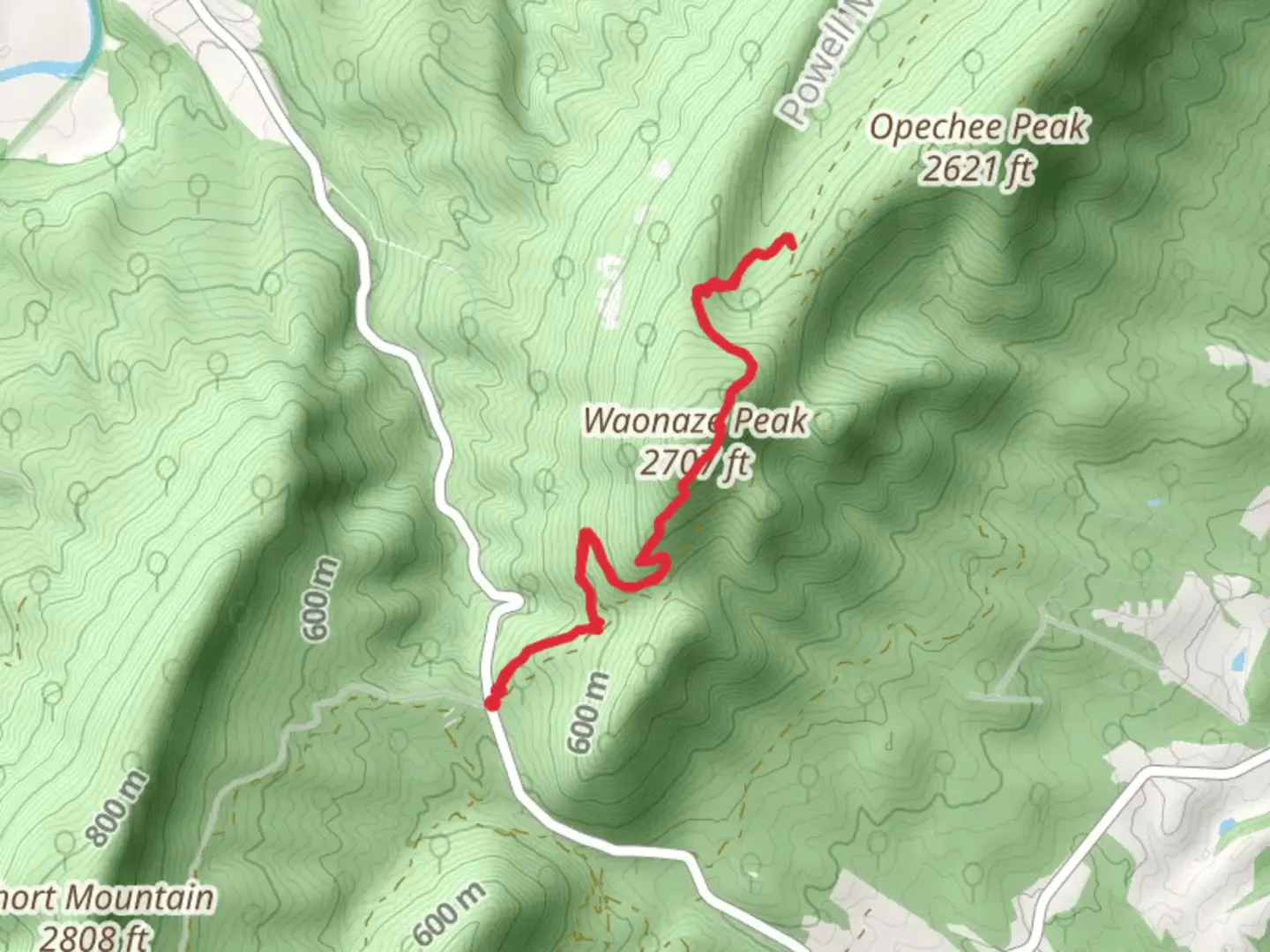 An image depicting the trail Bear Trap Trail via Massanutten Loop Trail and its surrounding area.