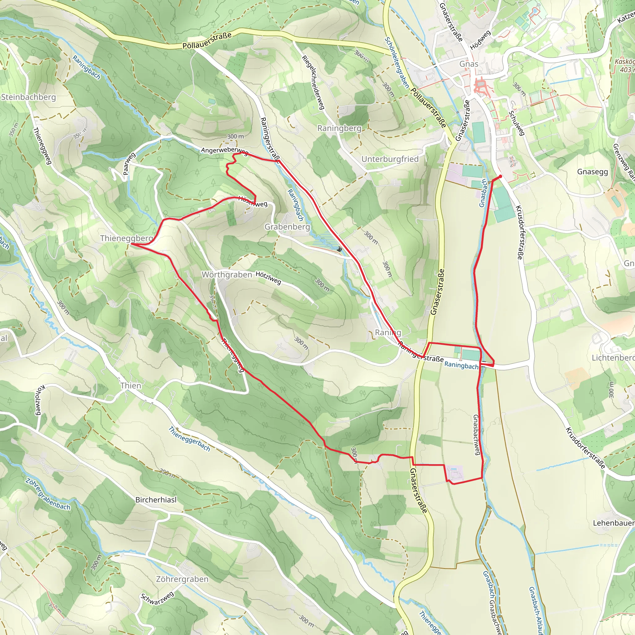Höhenweg Raning mobile static map