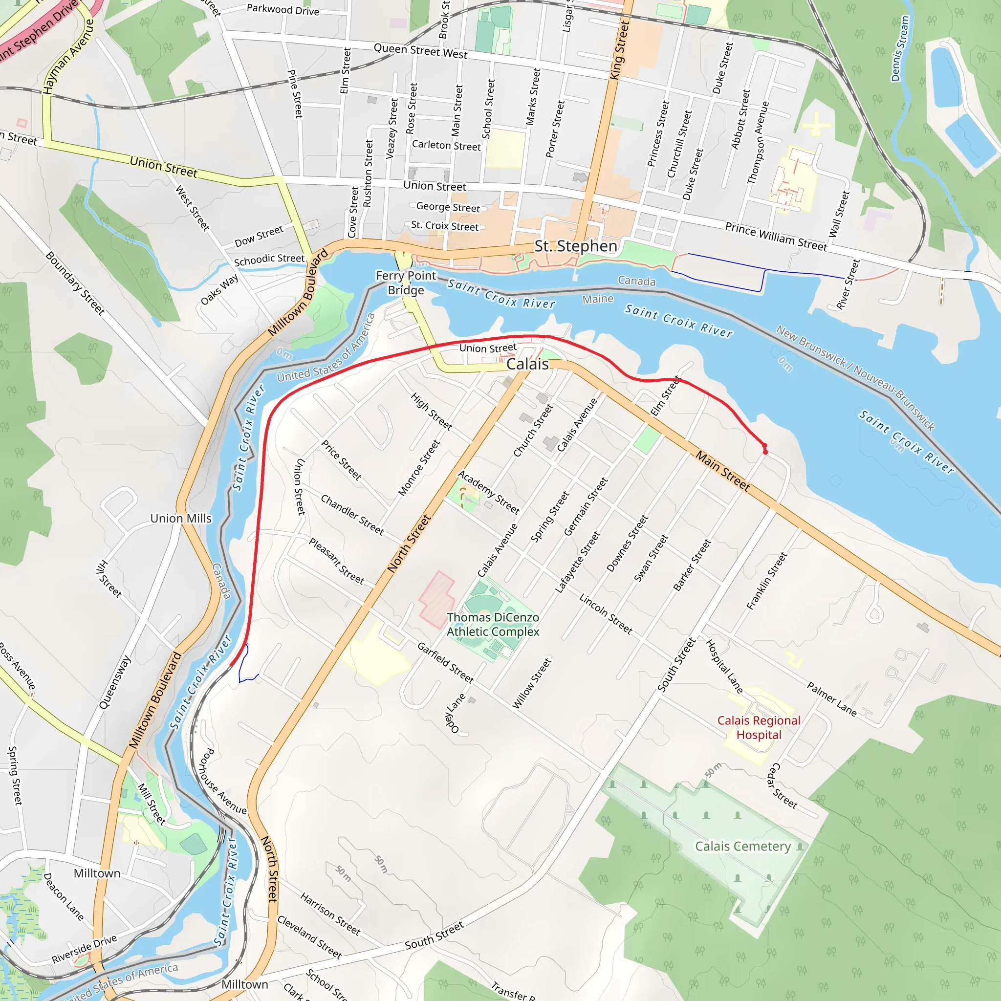 Calais Waterfront Walkway mobile static map